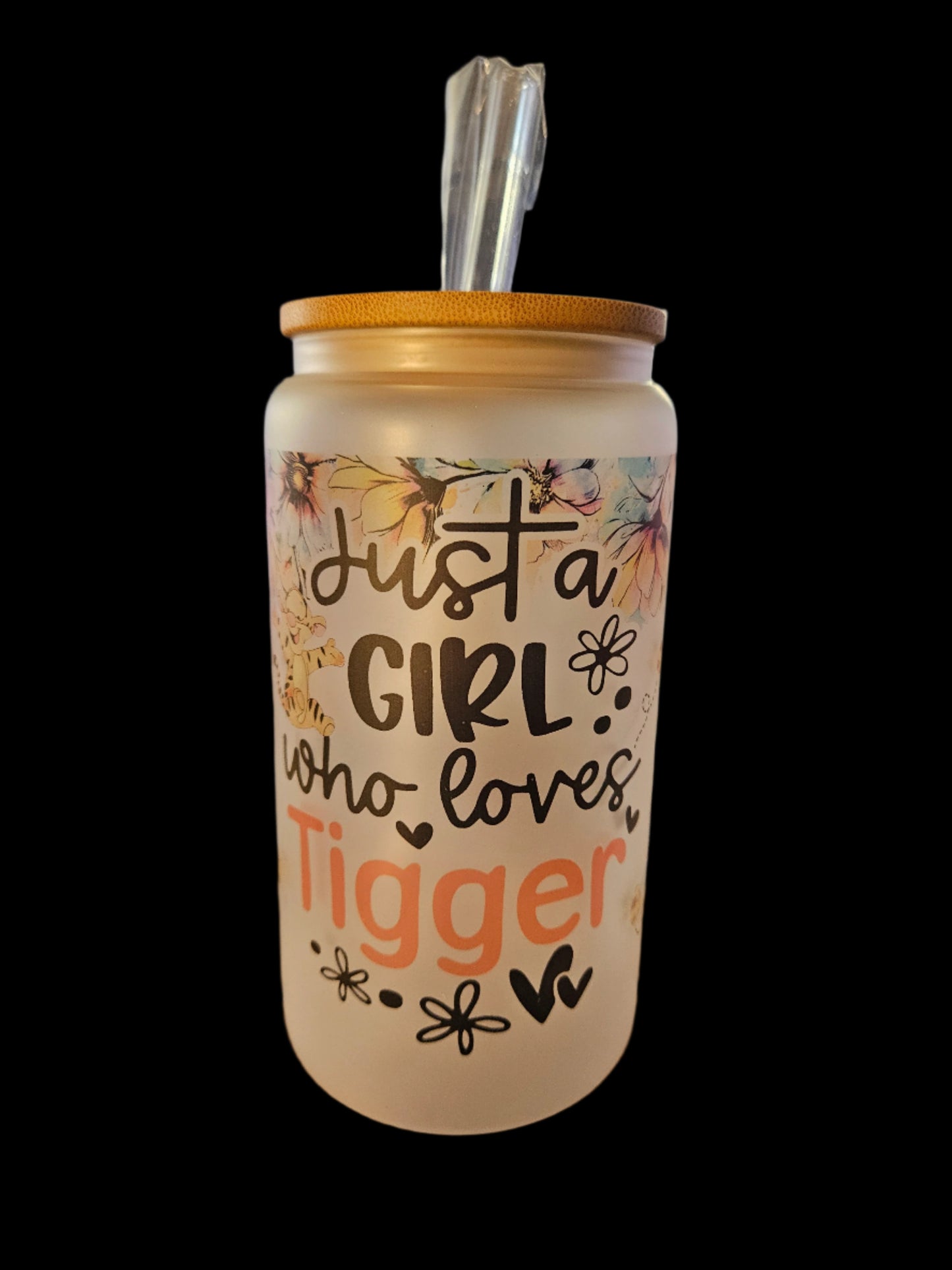Just a Girl Who Loves Tigger 16oz Glass