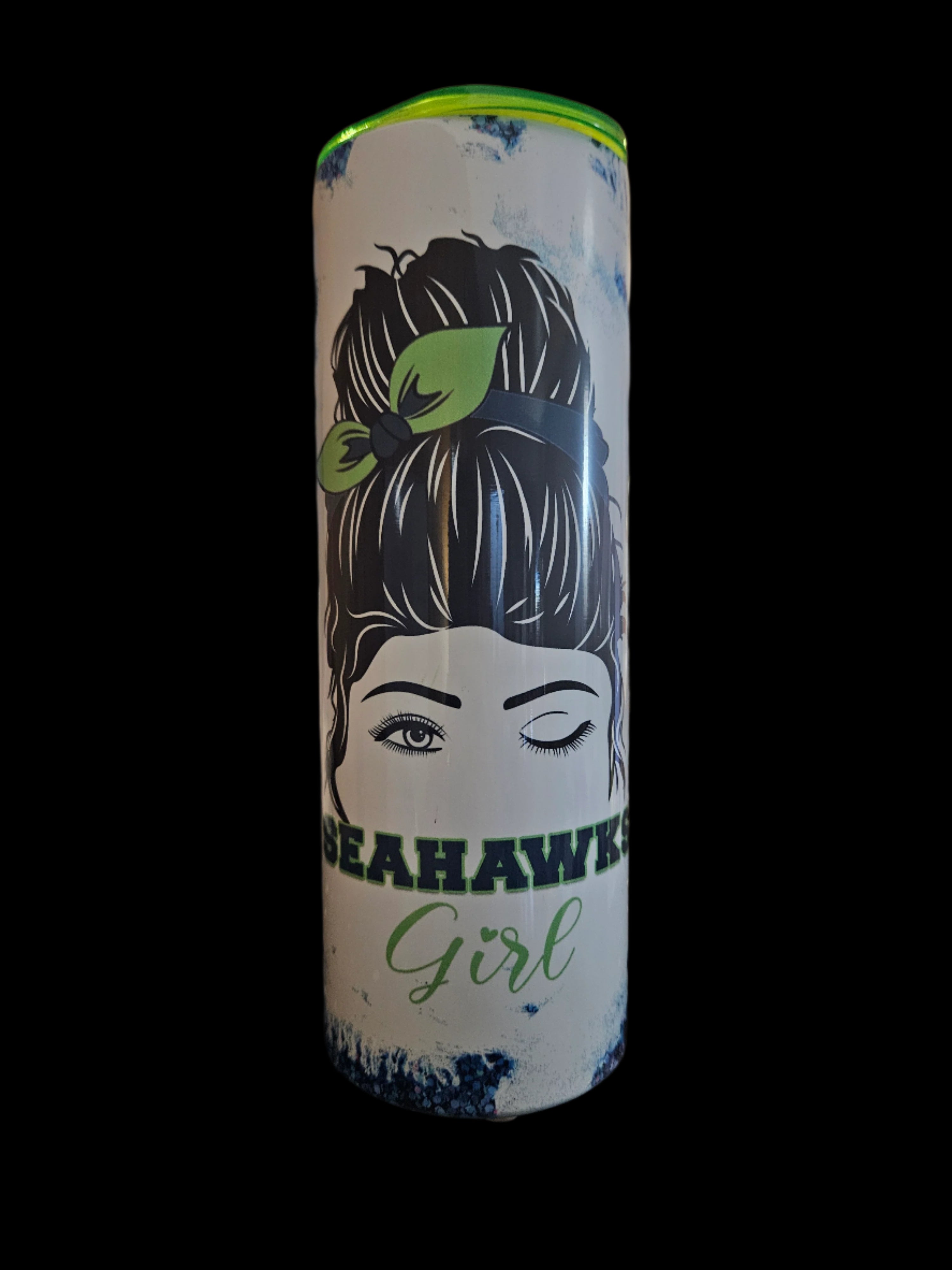Seahawks Girl 20oz Steel Tumbler (Colored Top)
