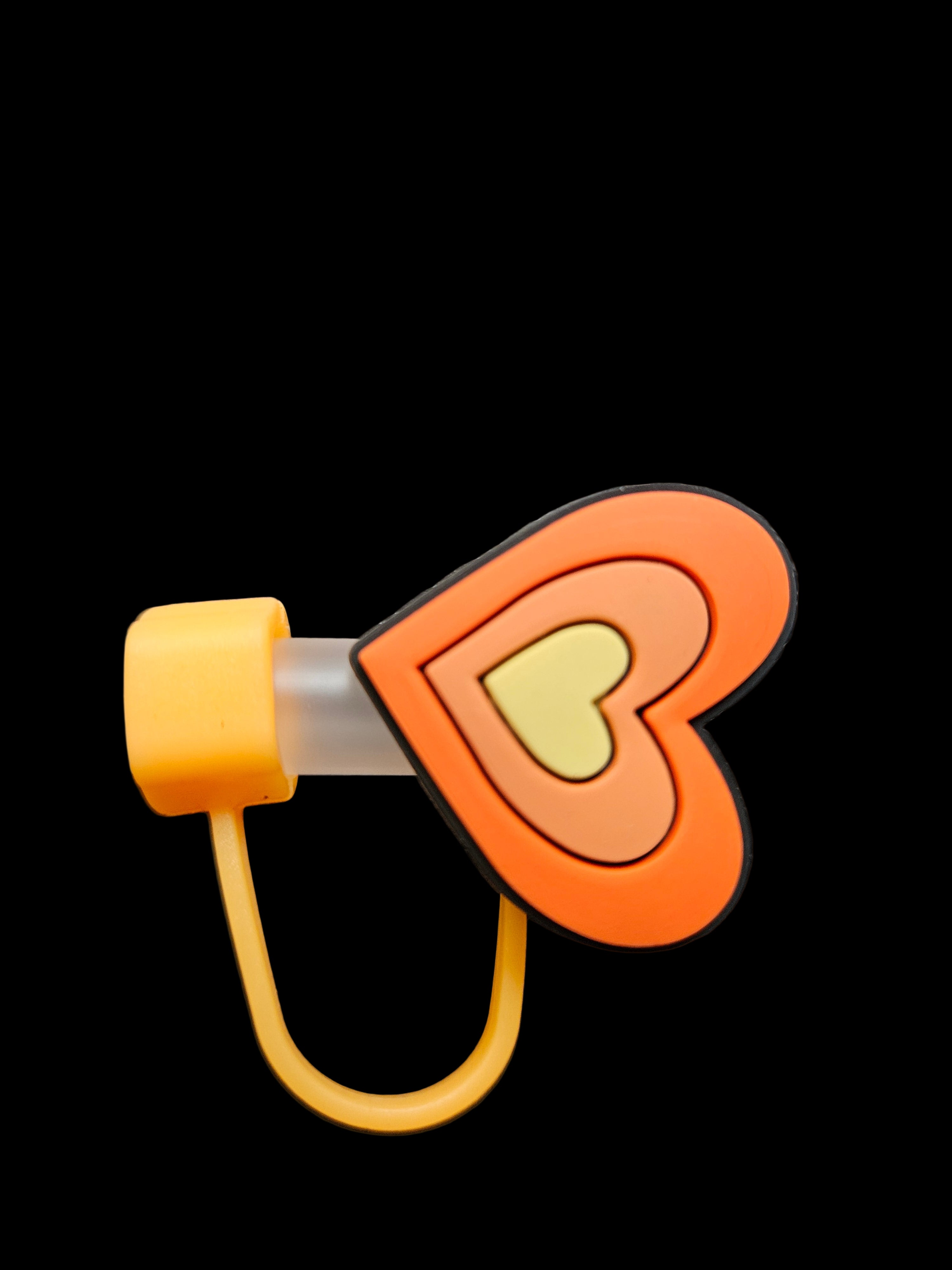 Orange Heart Straw Topper