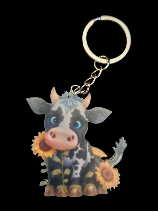 Adorable Cow Keychain