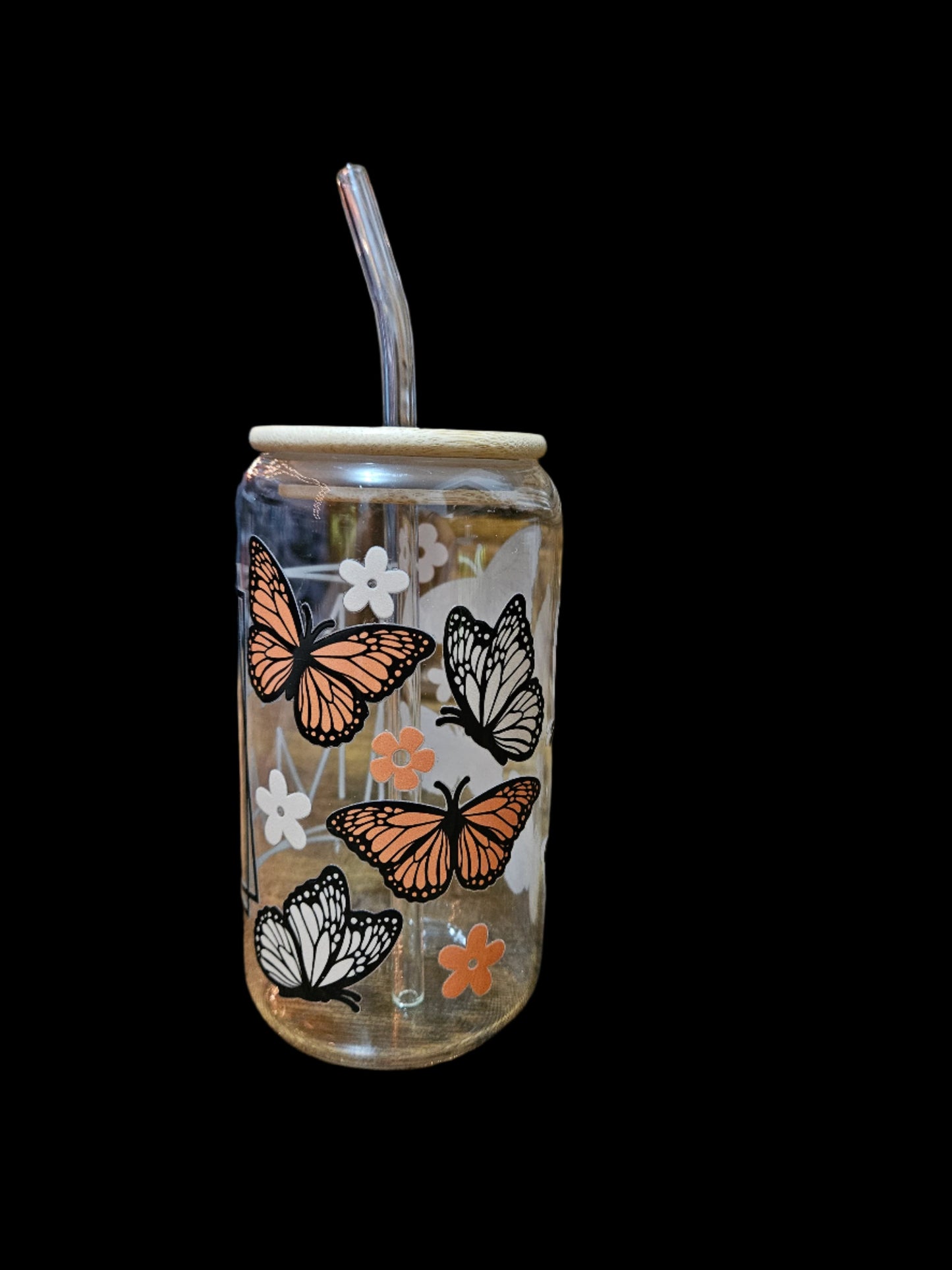 Mama Butterfly 16oz Glass Tumbler