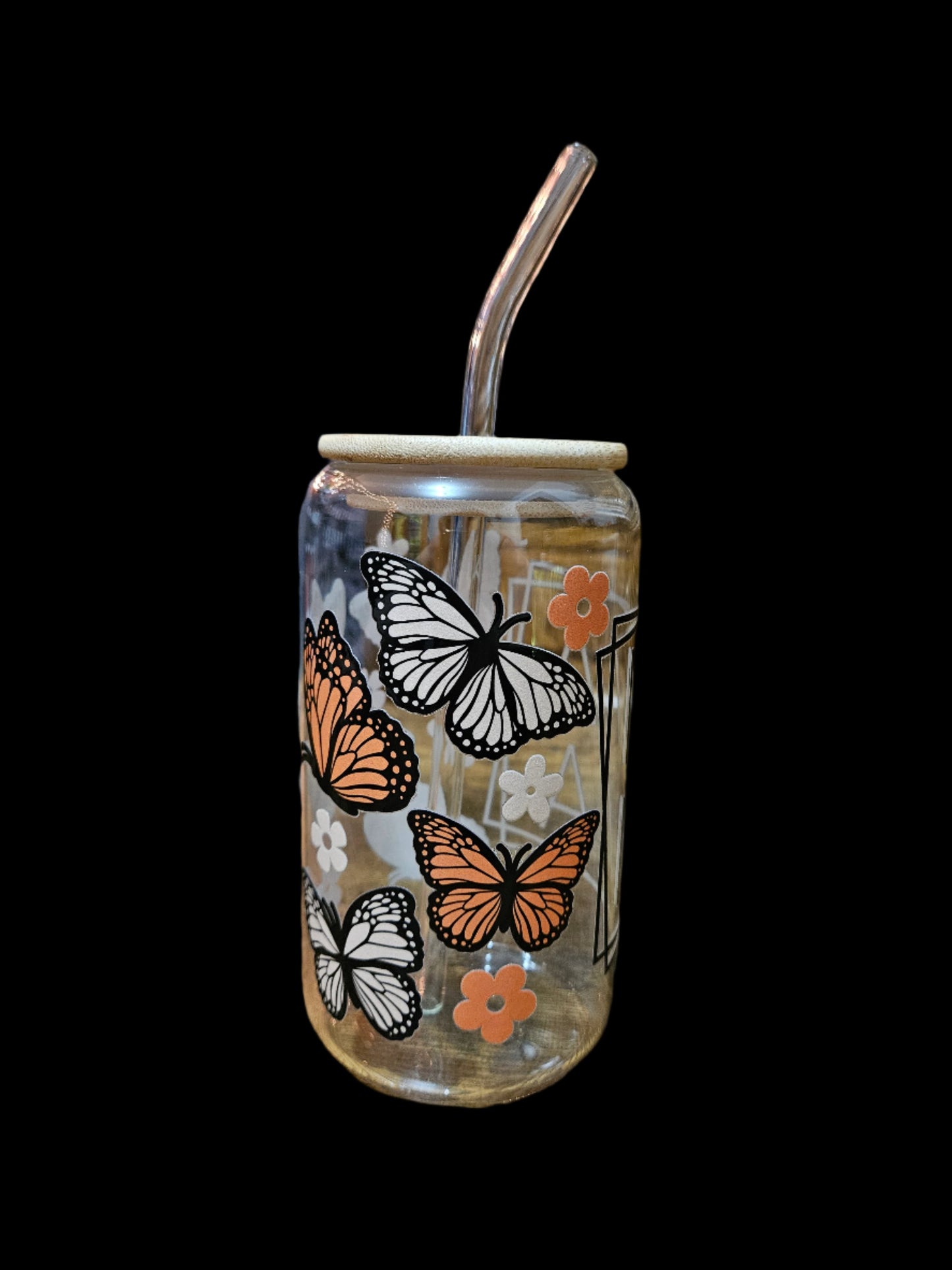 Mama Butterfly 16oz Glass Tumbler