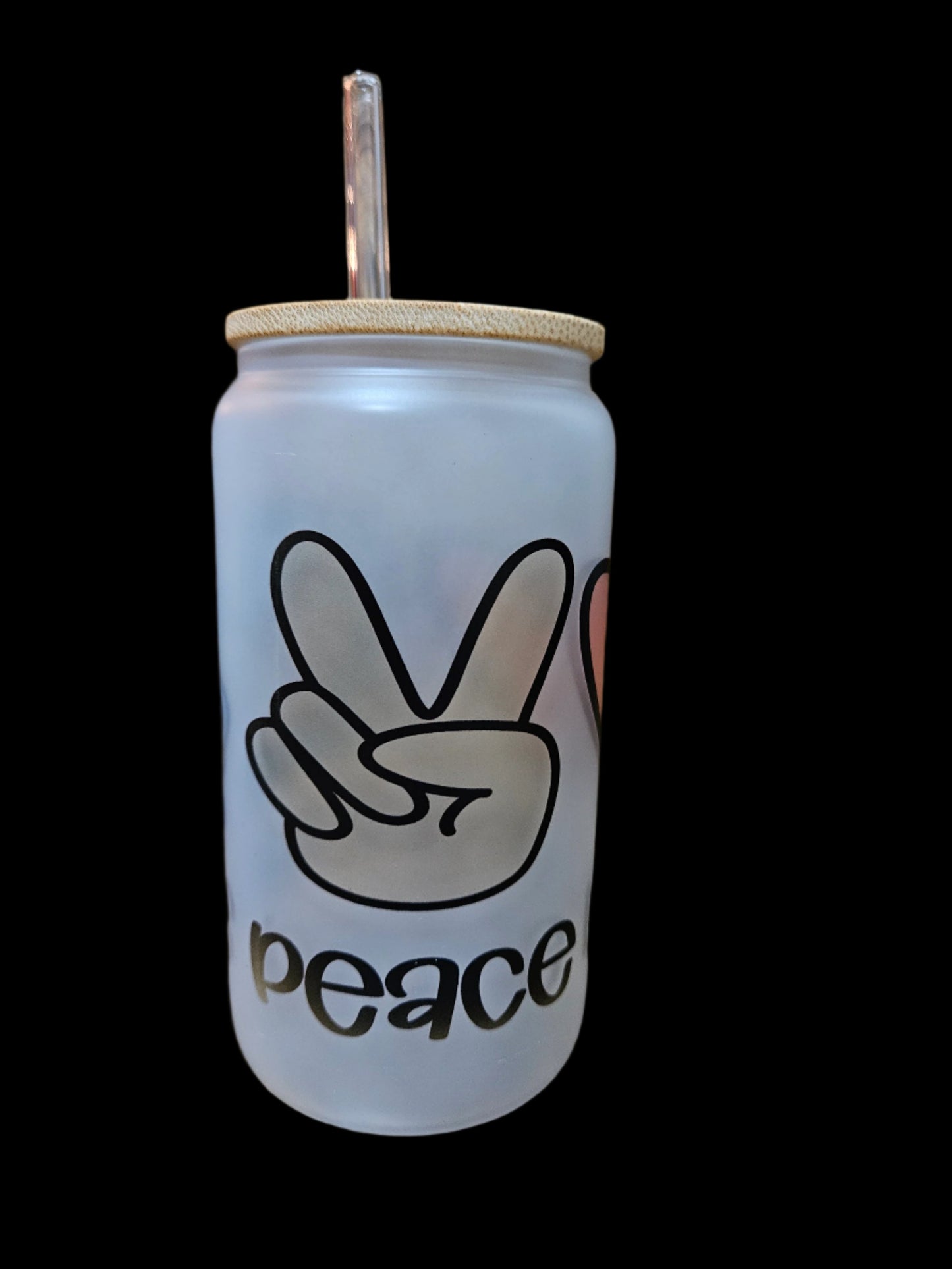 Peace, Love, Gnomes Sublimation Glass Tumbler