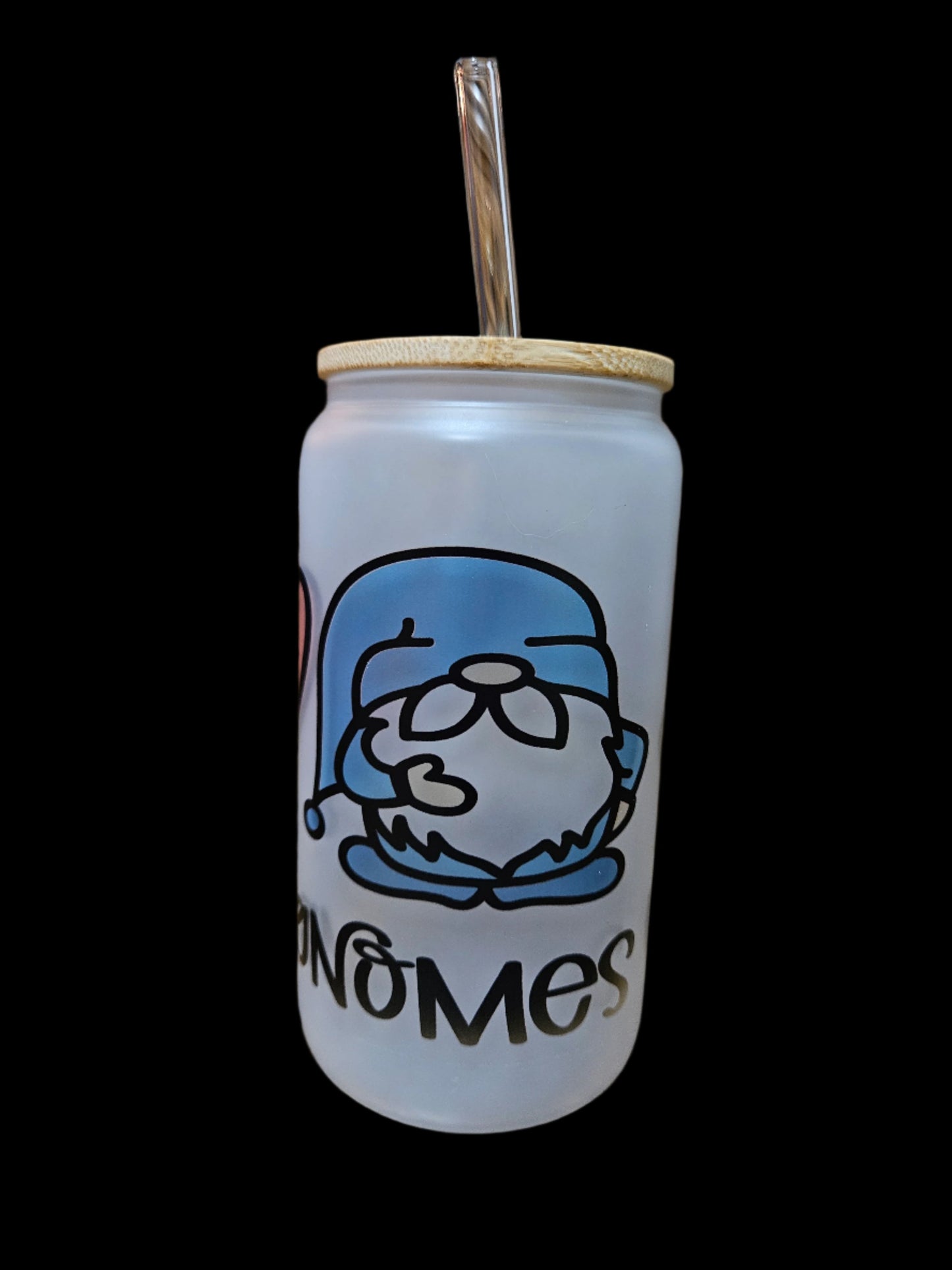 Peace, Love, Gnomes Sublimation Glass Tumbler