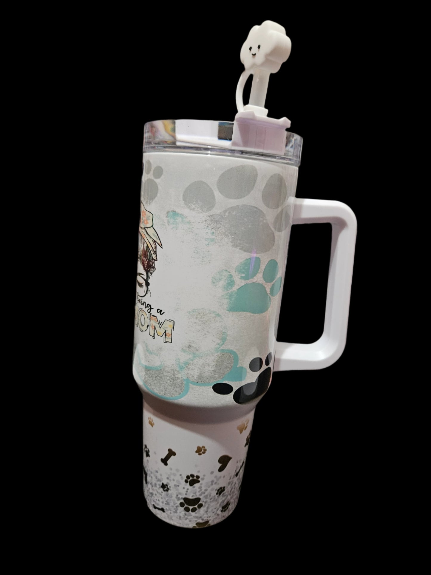 Busy being a Dog Mom 40oz Steel Tumbler W/ Handle