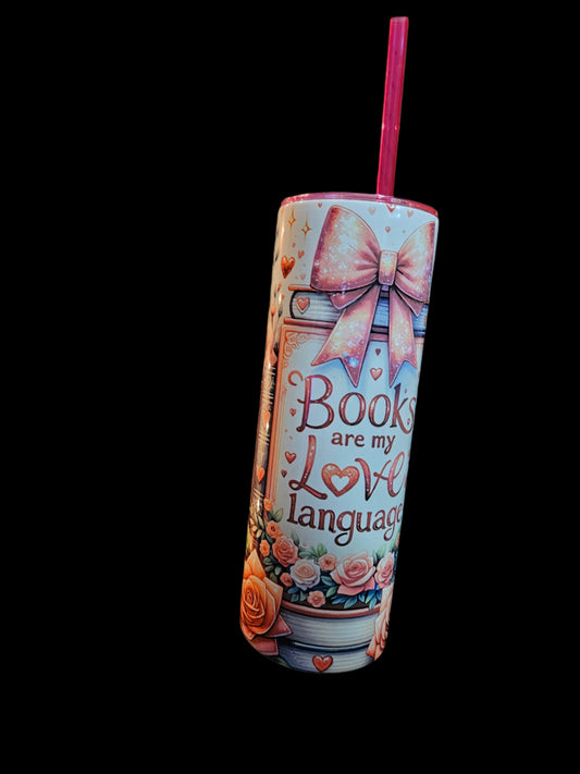 Book Love Valentines 20oz Steel Tumbler