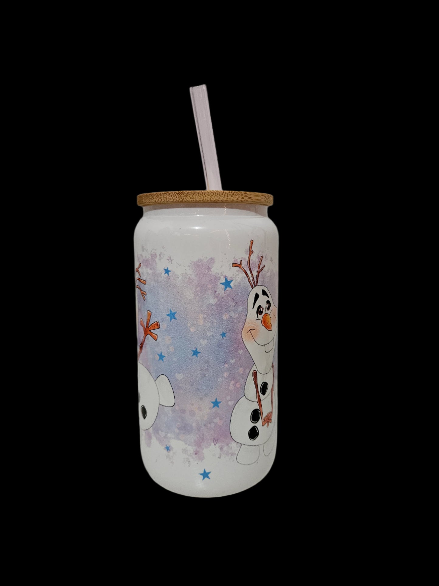 Enchanted Snowman 16oz Glass Tumbler