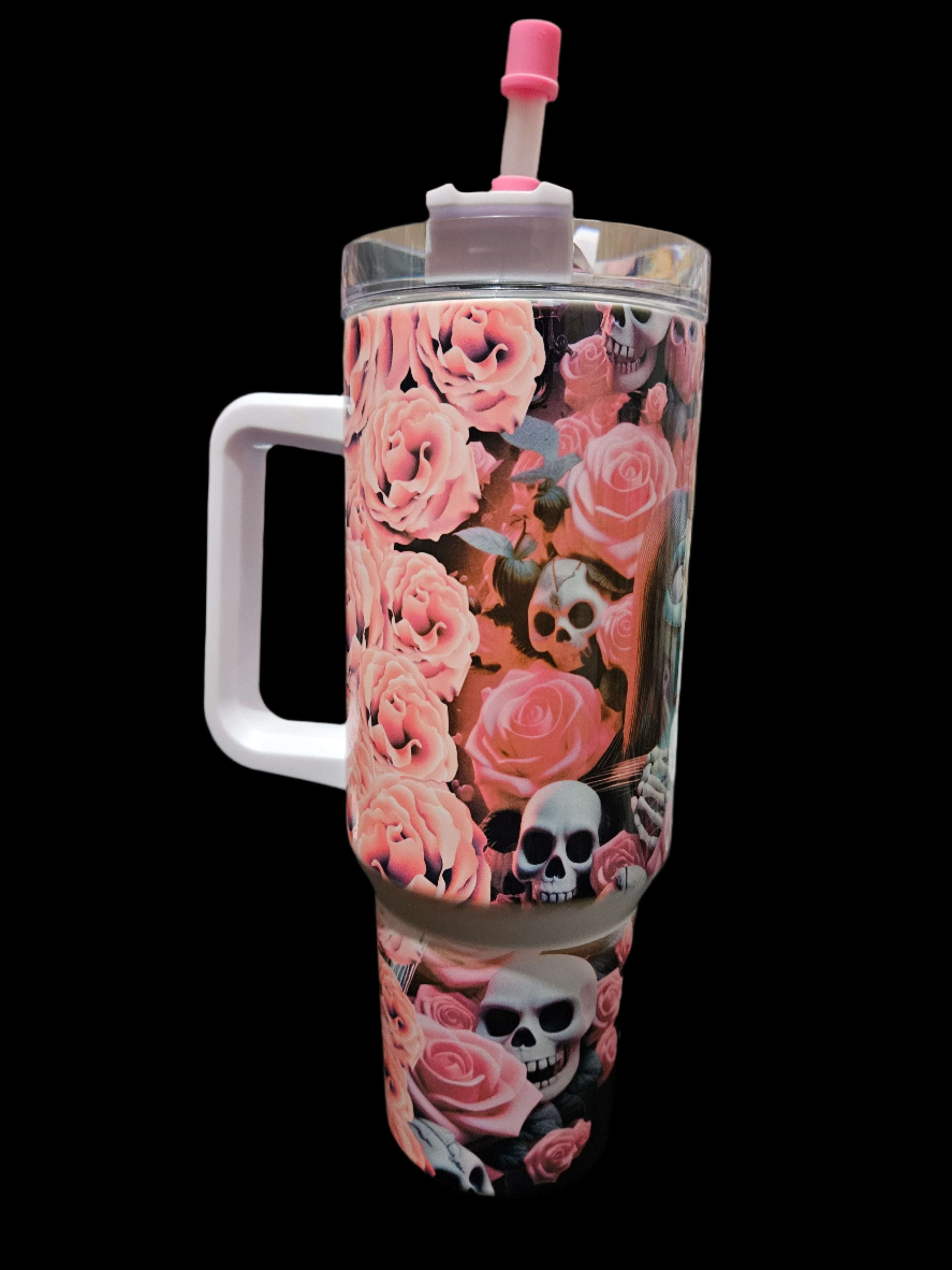 Jack and Sally 40oz Tumbler W/ Handle