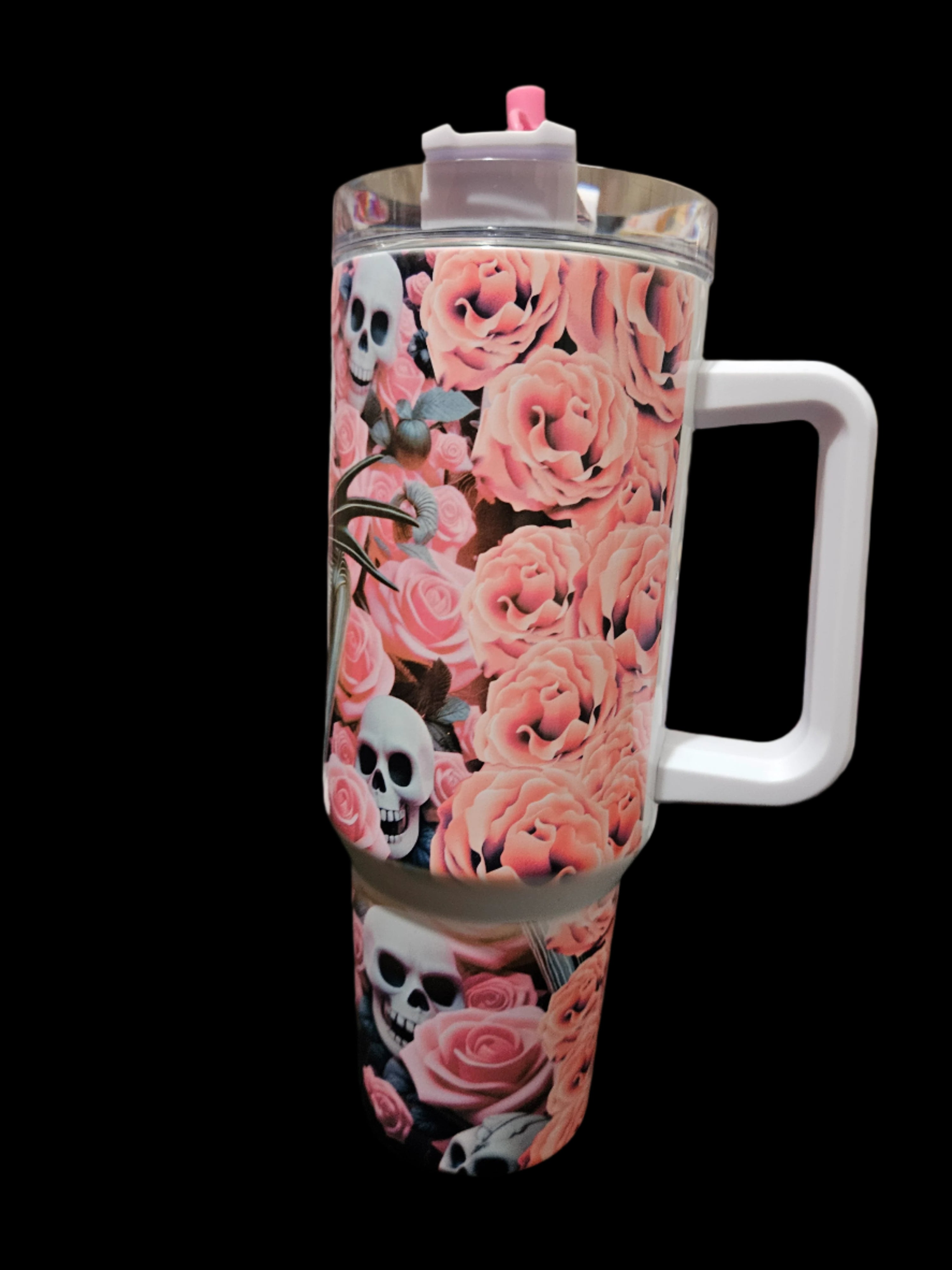 Jack and Sally 40oz Tumbler W/ Handle