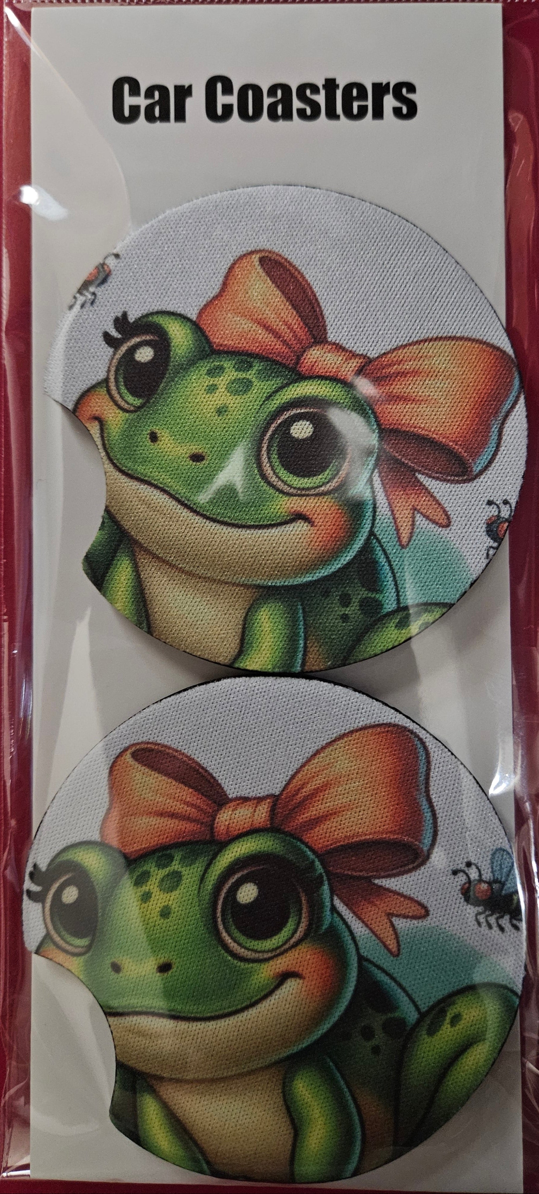Girly Frog Car Coasters