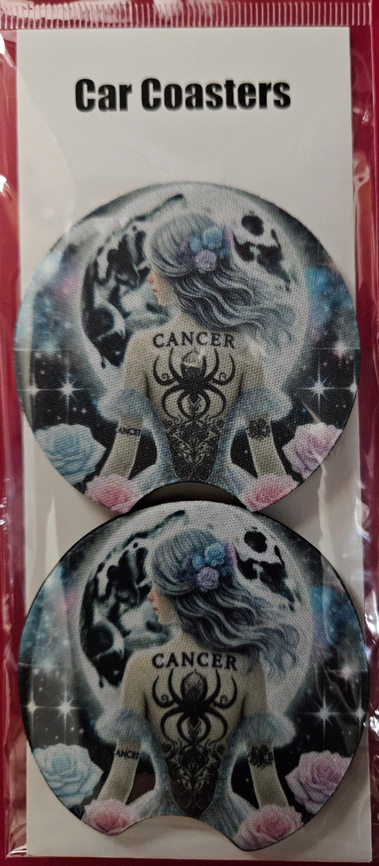 Cancer Zodiac Car Coasters