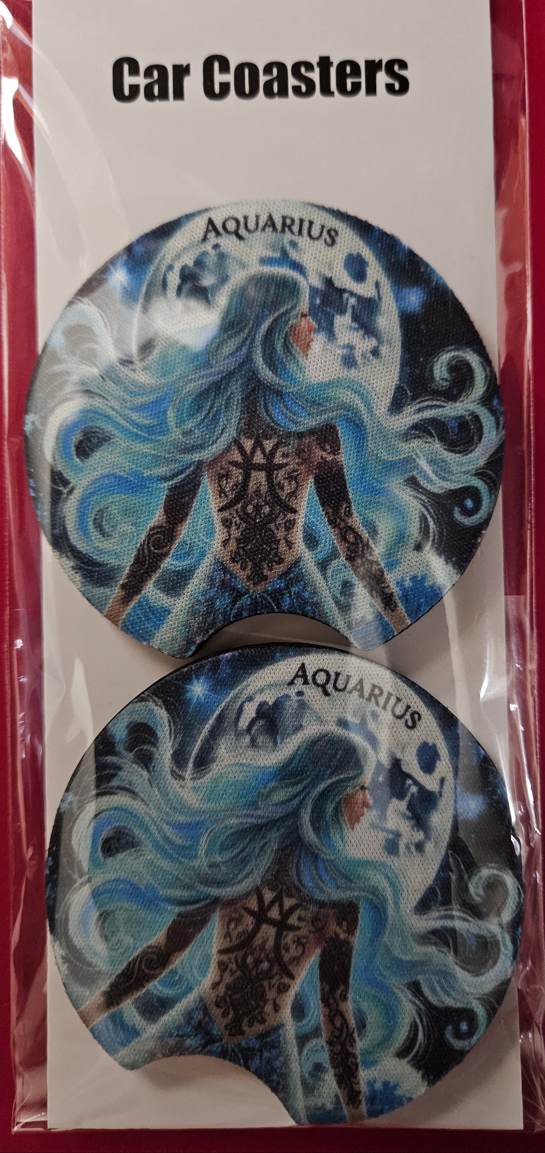 Aquarius Zodiac Car Coasters