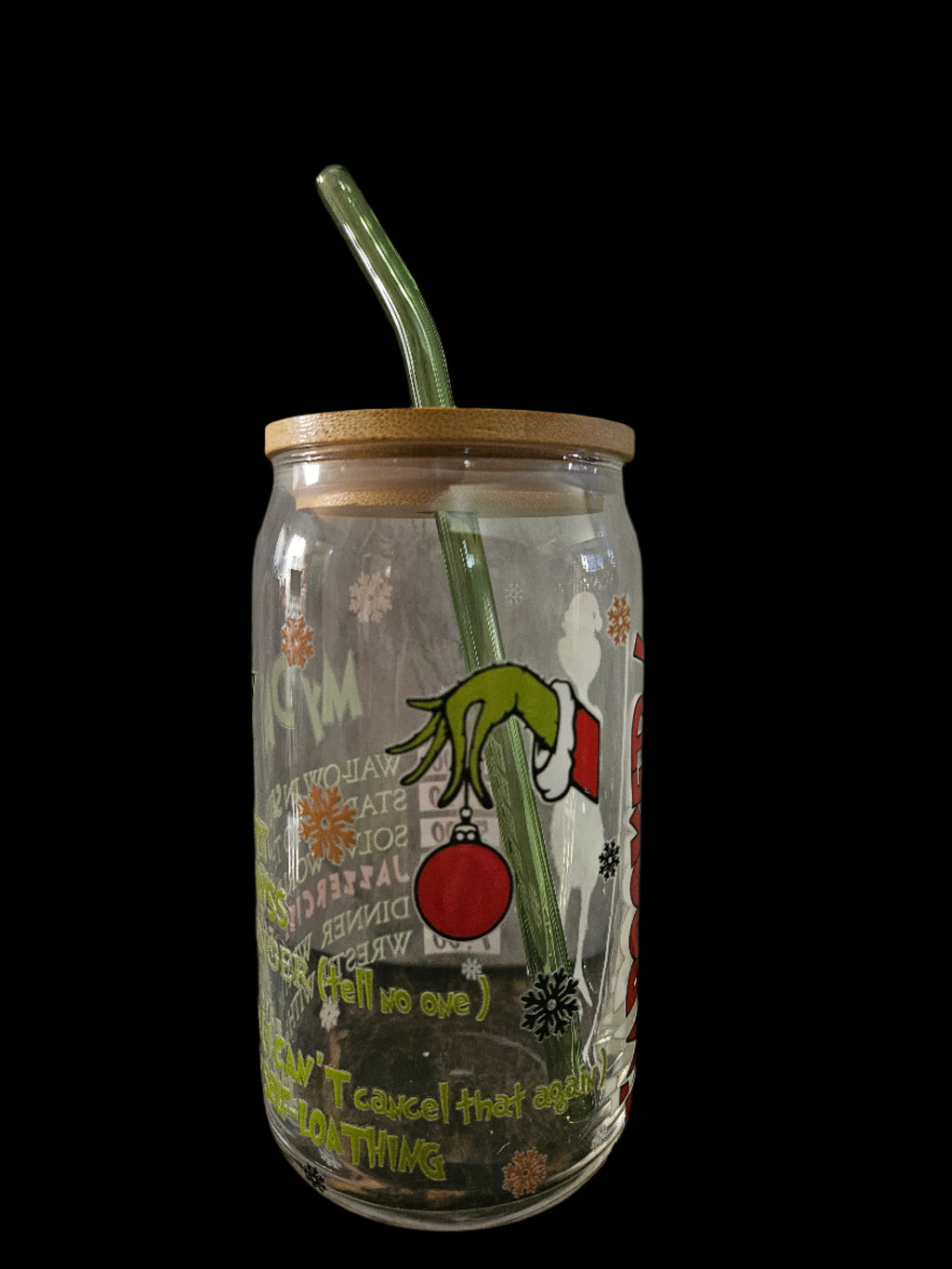 New Grinch IM BOOKED 16oz Glass