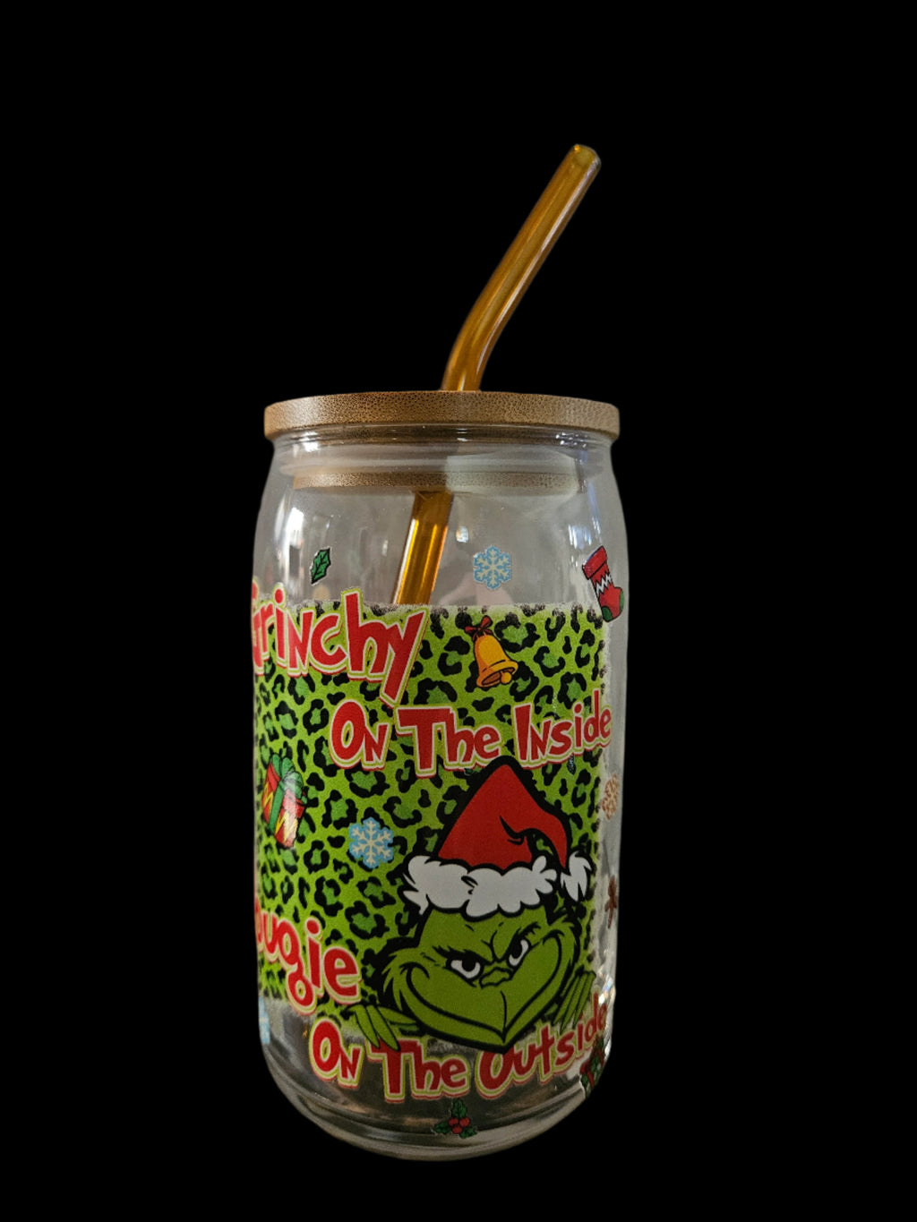 Grinchy on the inside 16oz Glass
