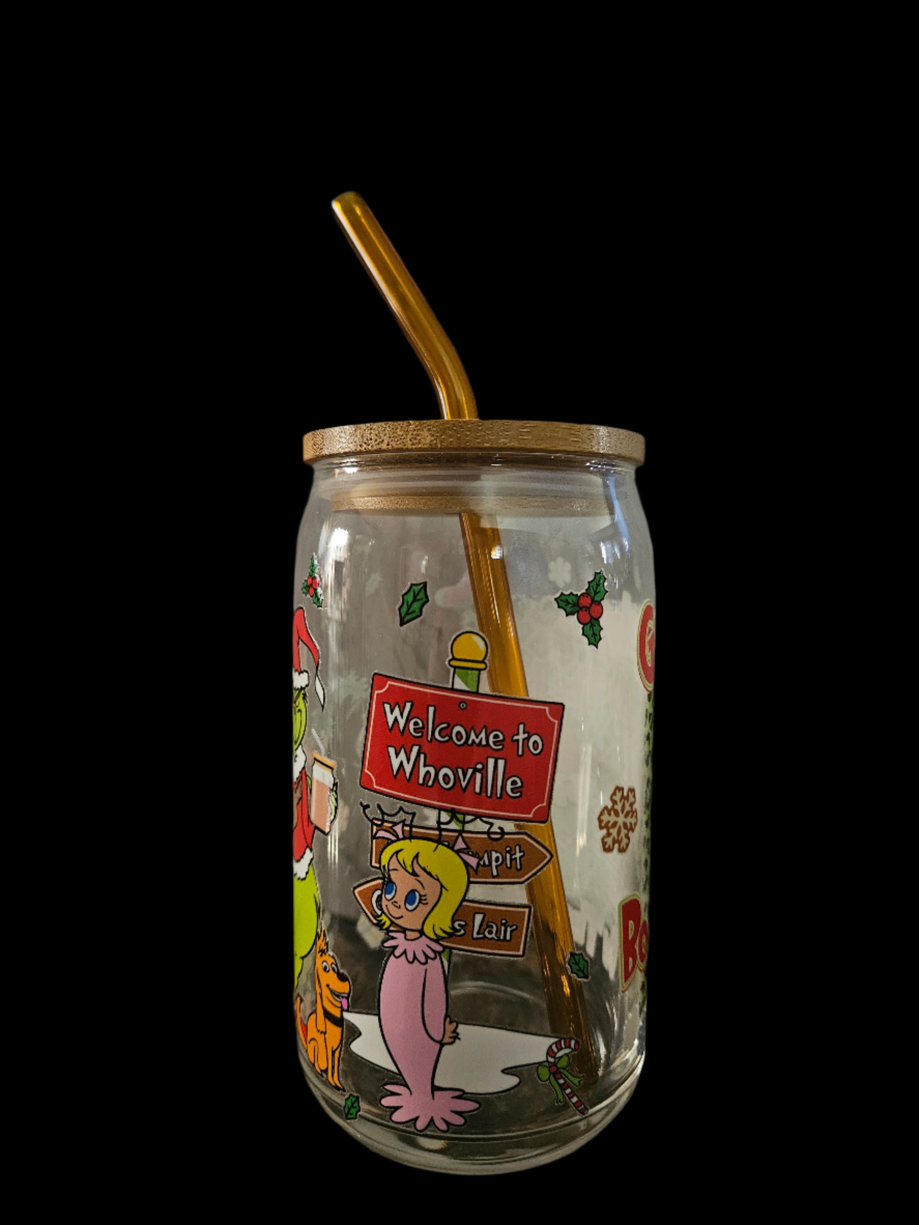 Grinchy on the inside 16oz Glass