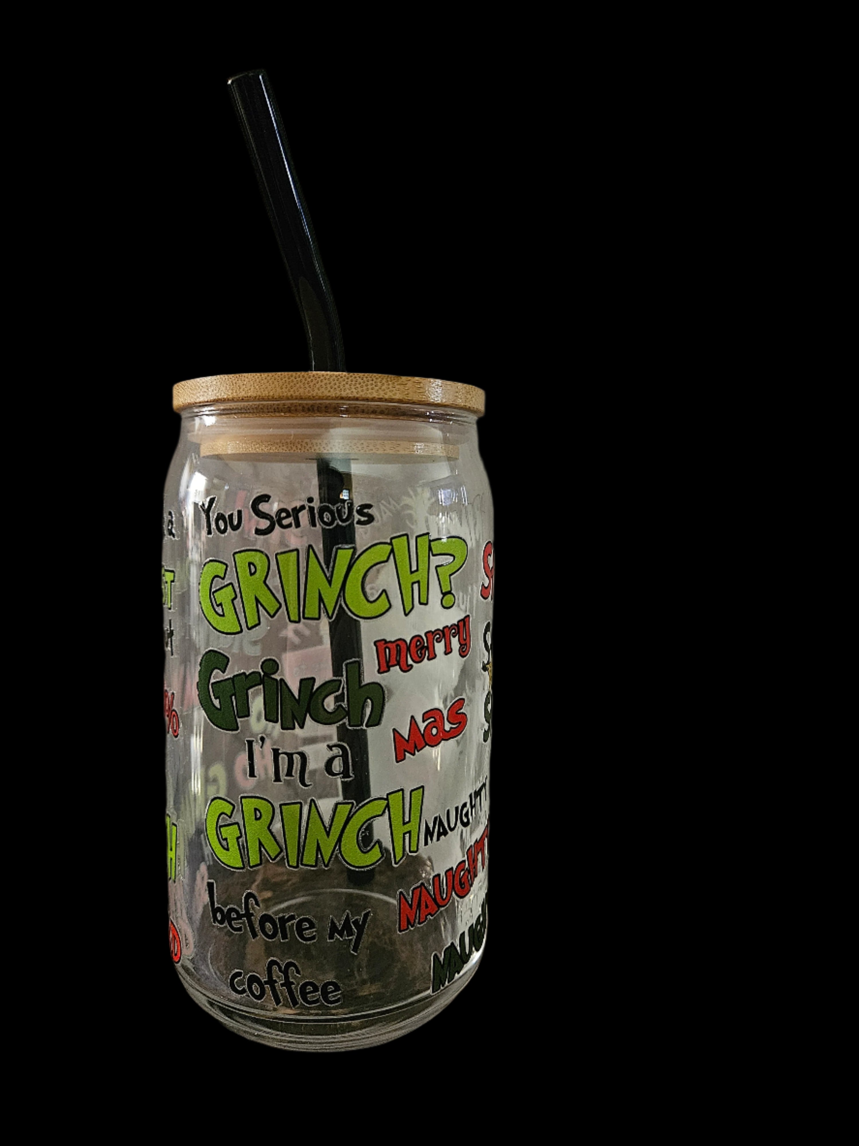 Grinchy & Max 16oz Glass