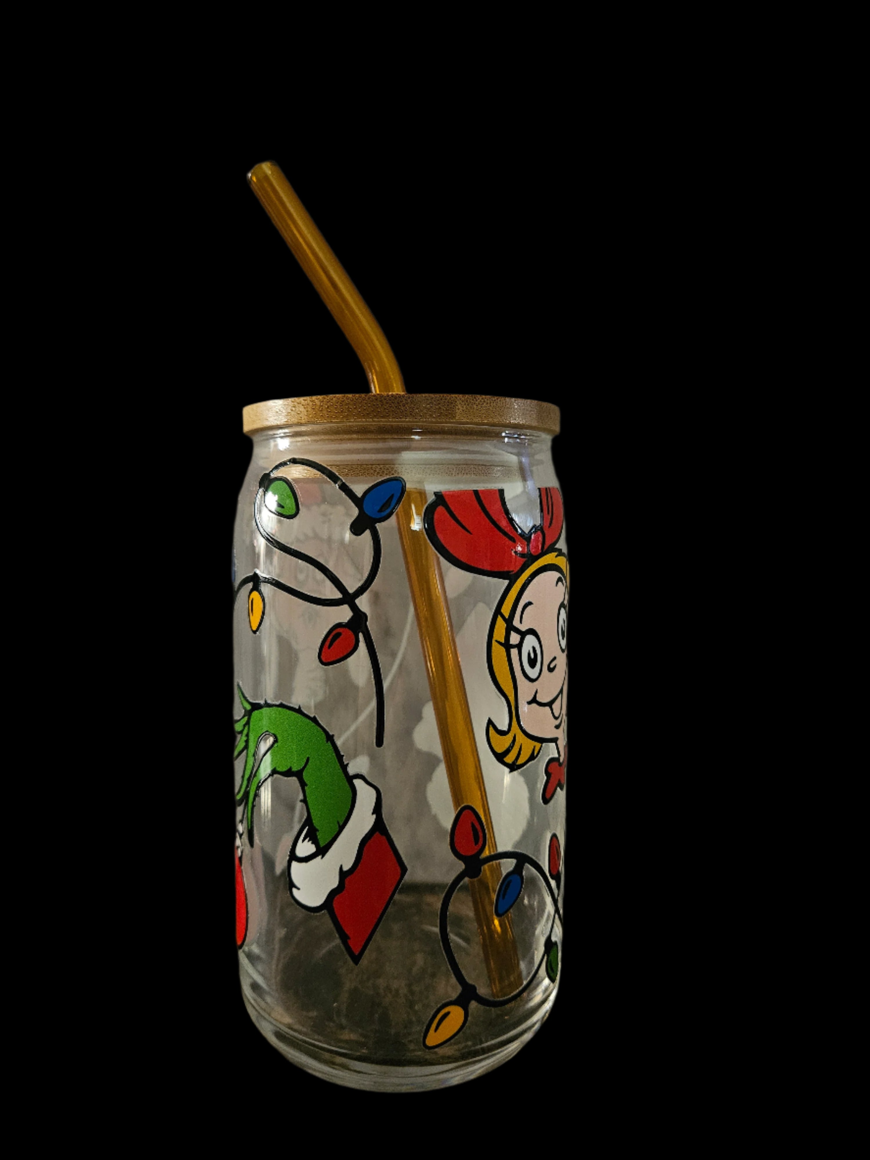 Classic Grinch Lights 16oz Glass