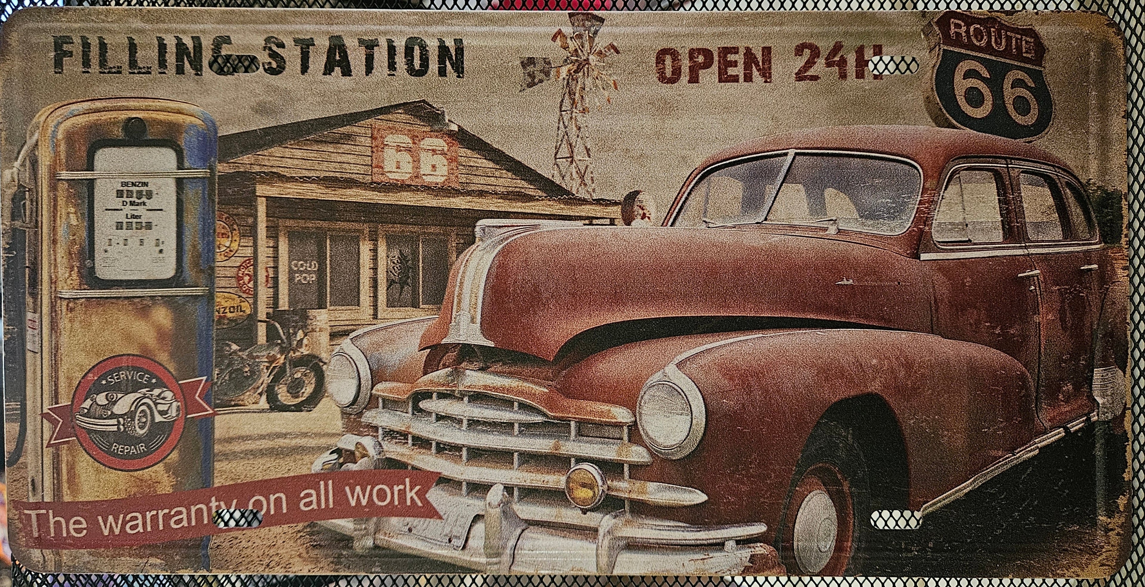 Vintage Route 66 Metal Sign