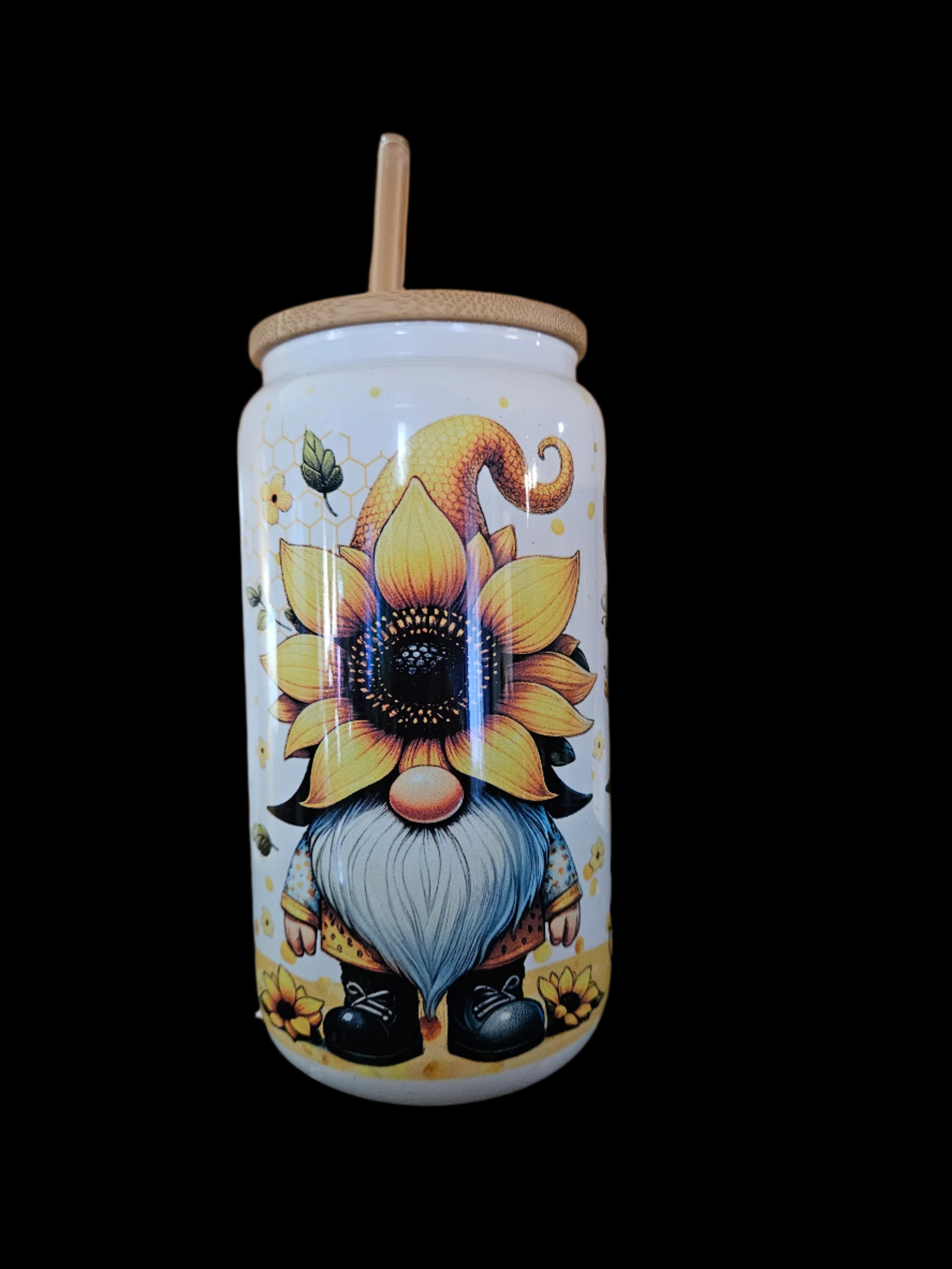 Sunflower Gnomes 16oz Glass