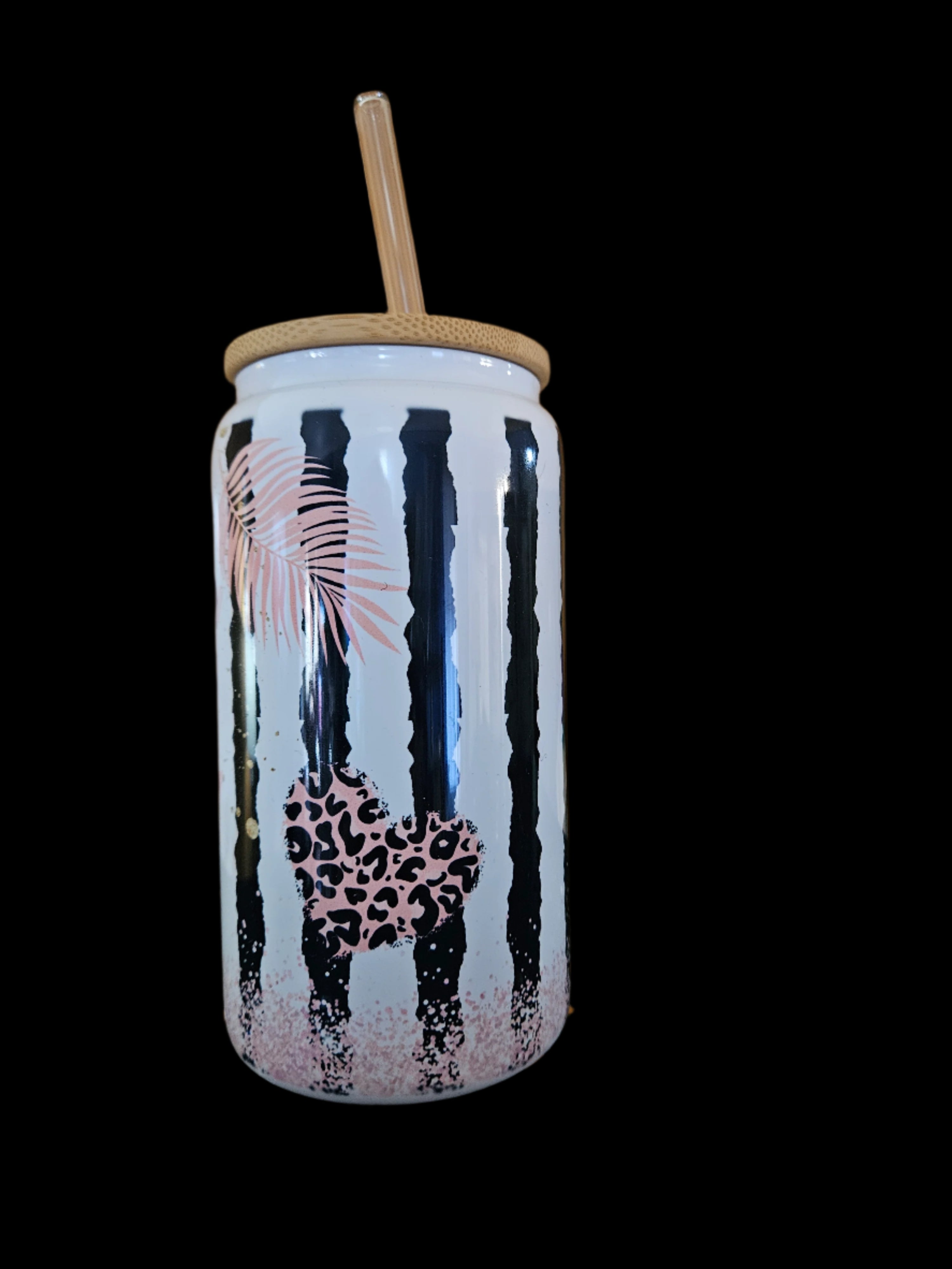 Flamingo White 16oz Glass
