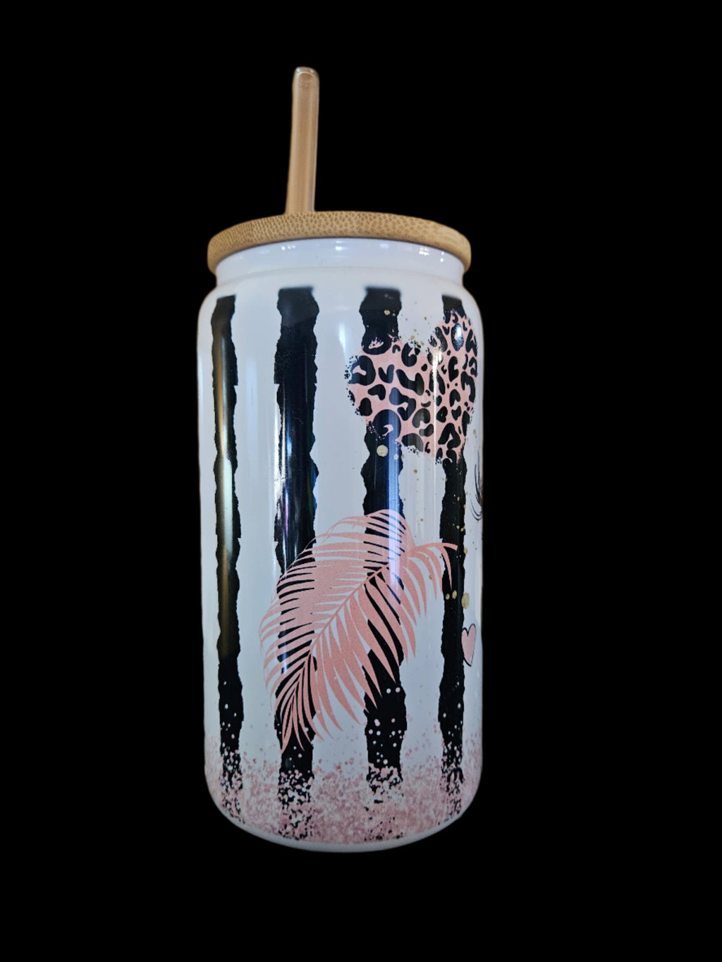 Flamingo White 16oz Glass