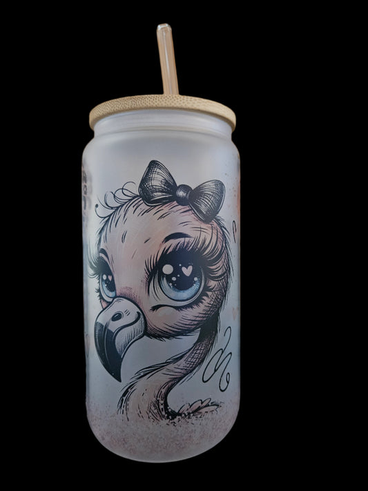 Flamingo 16oz Glass