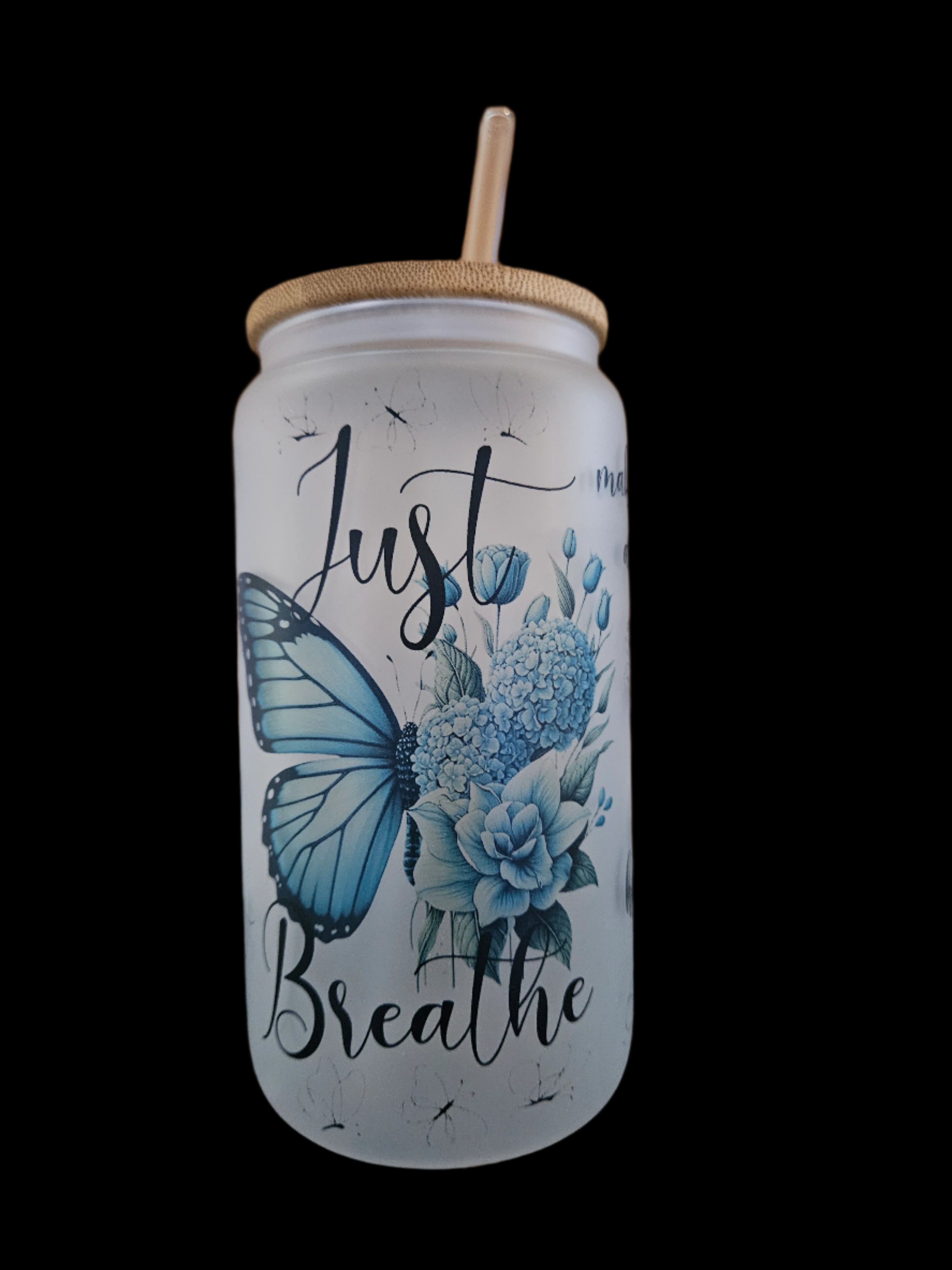 Just Breathe 16oz Glass