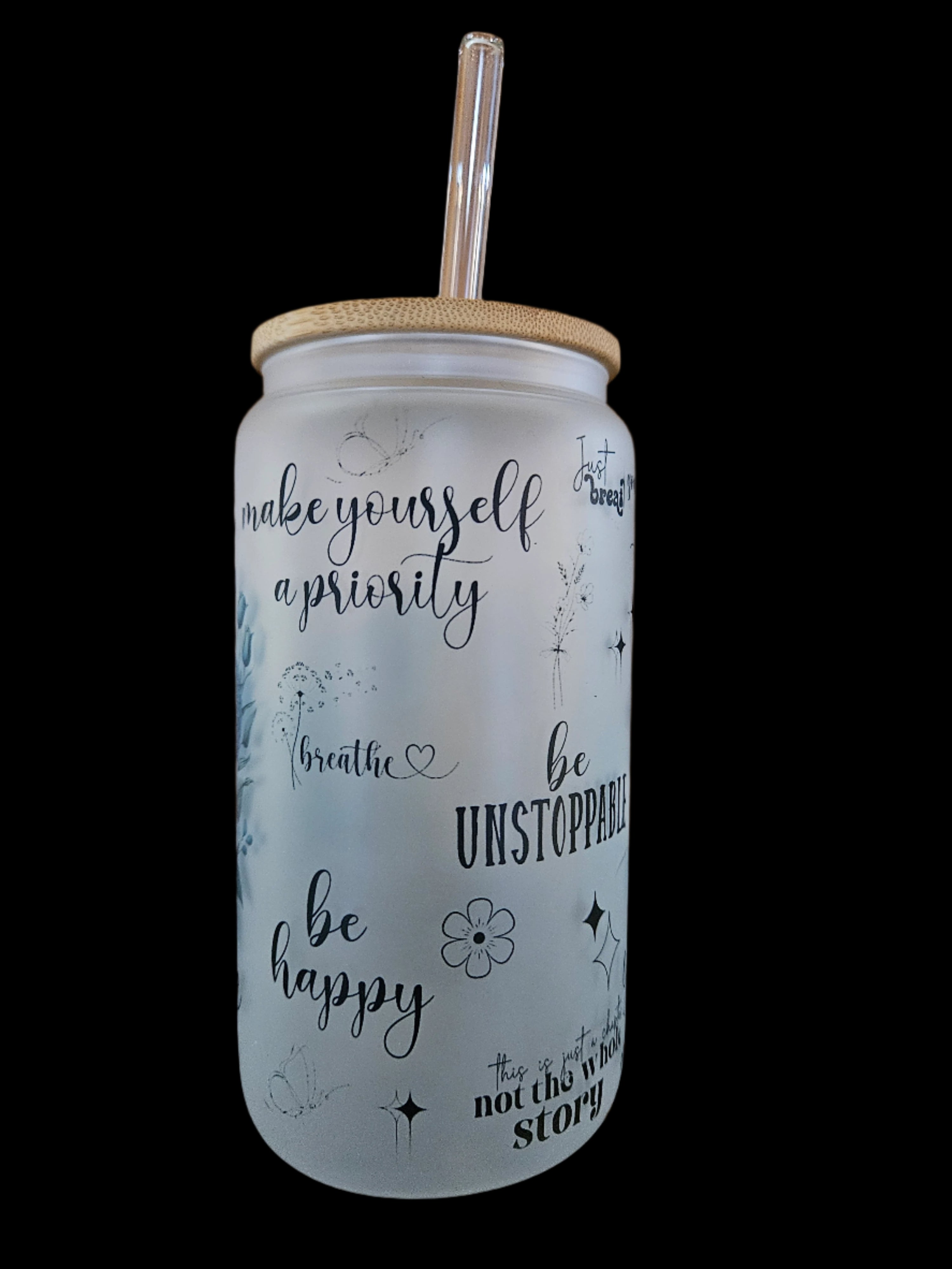 Just Breathe 16oz Glass