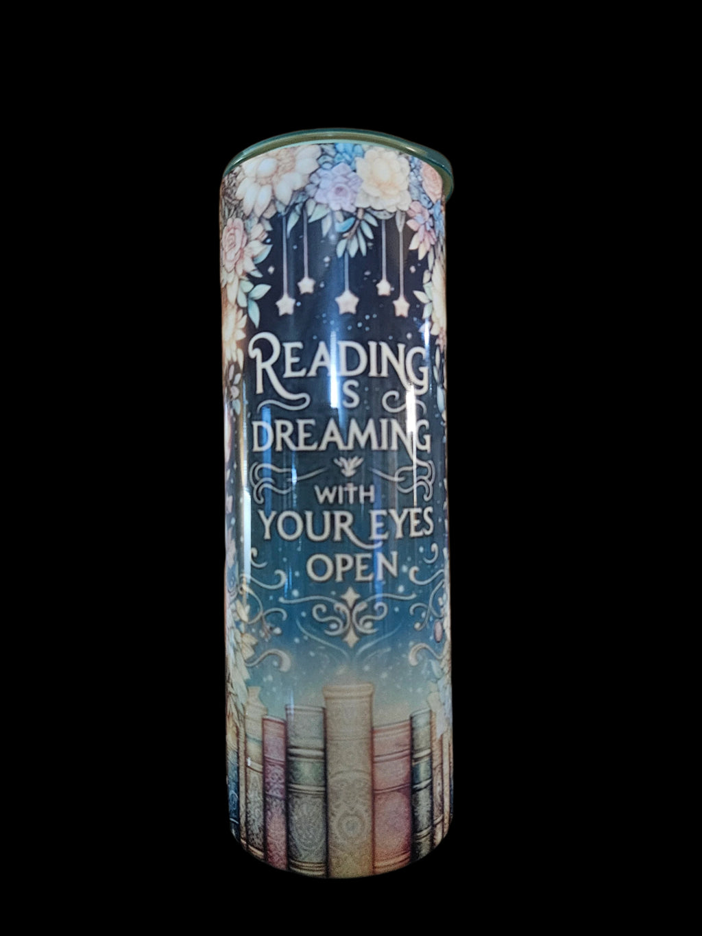 Reading is Dreaming 20oz Steel Tumbler (Colored Top)