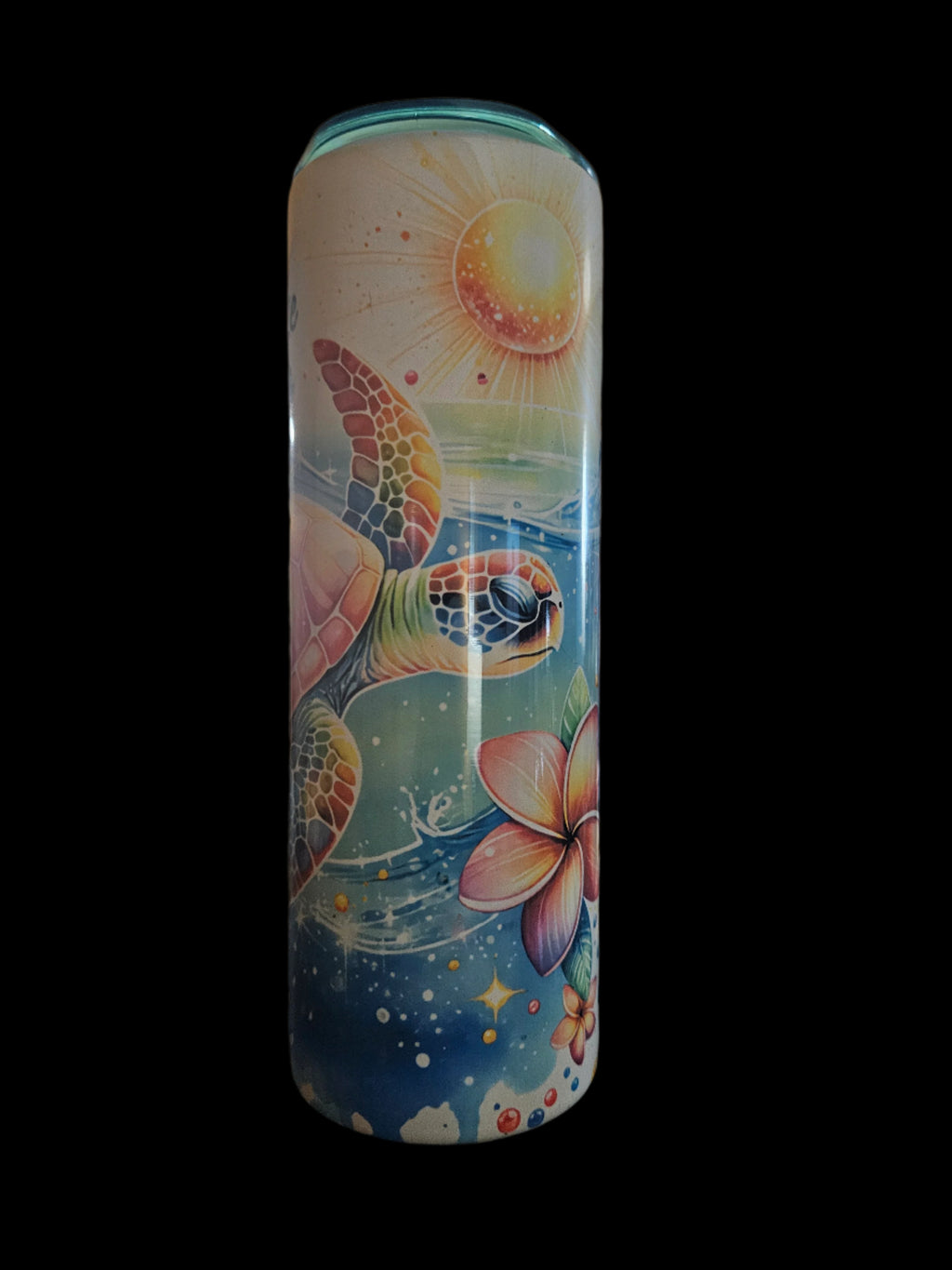 Smell the Sea Turtle 20oz Steel Tumbler (Colored Top)