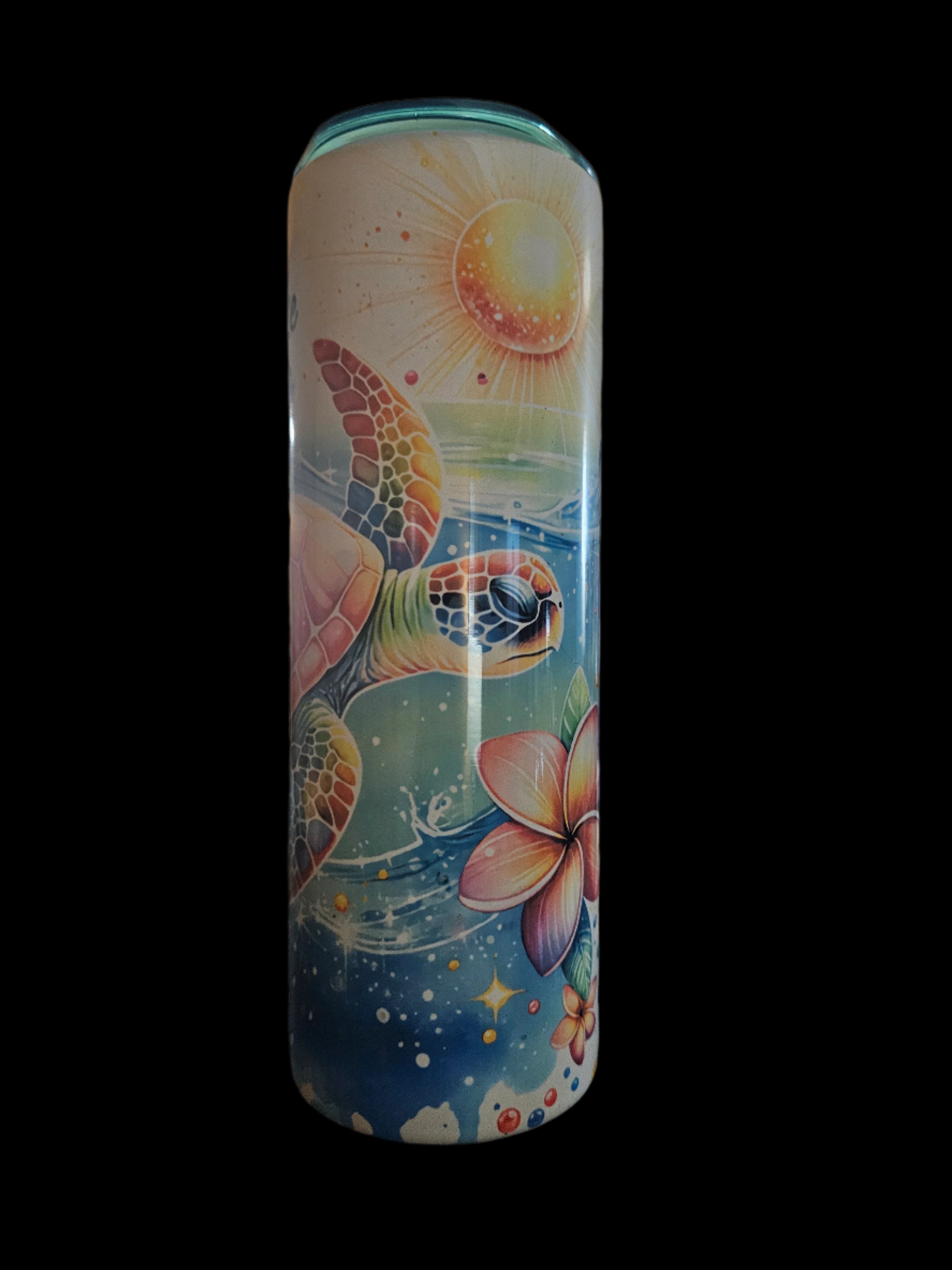 Smell the Sea Turtle 20oz Steel Tumbler (Colored Top)