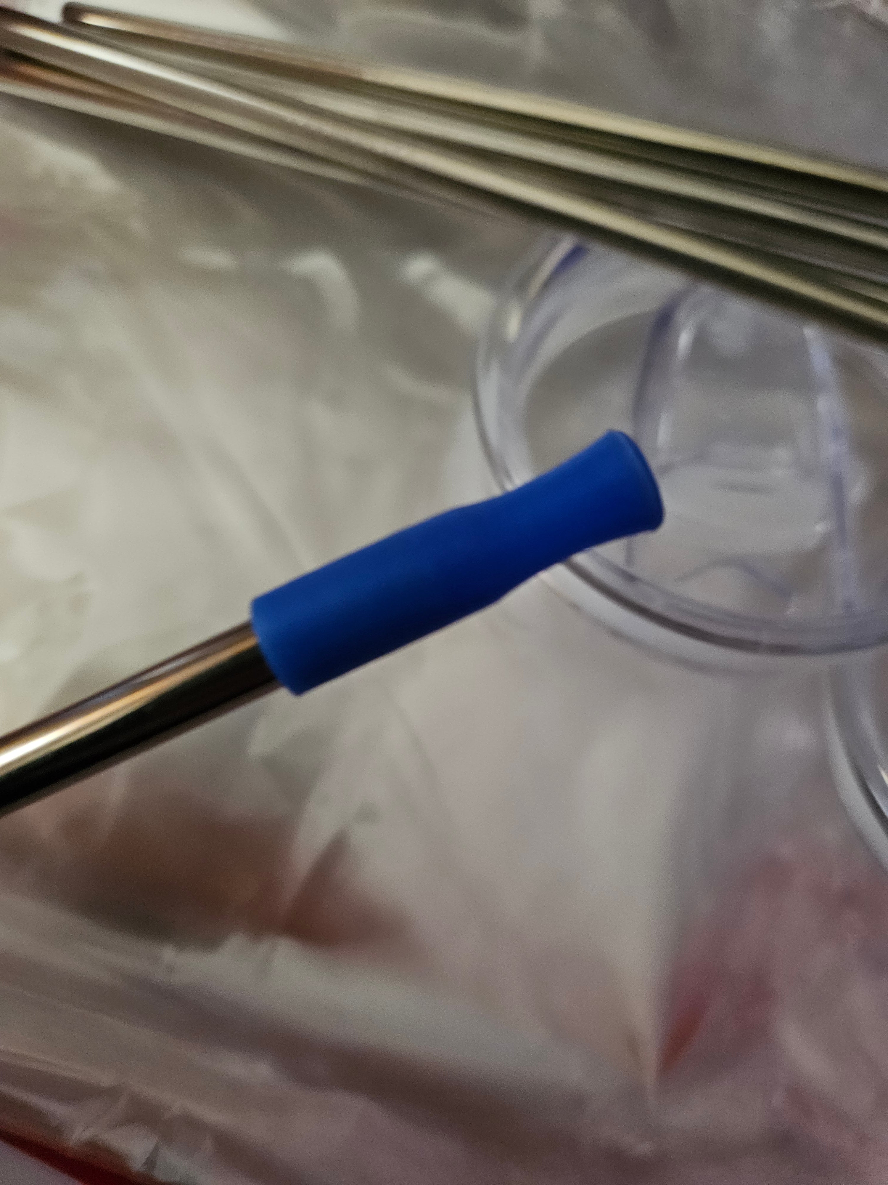 Dark Blue Steel Straw Cap (Set of 5)