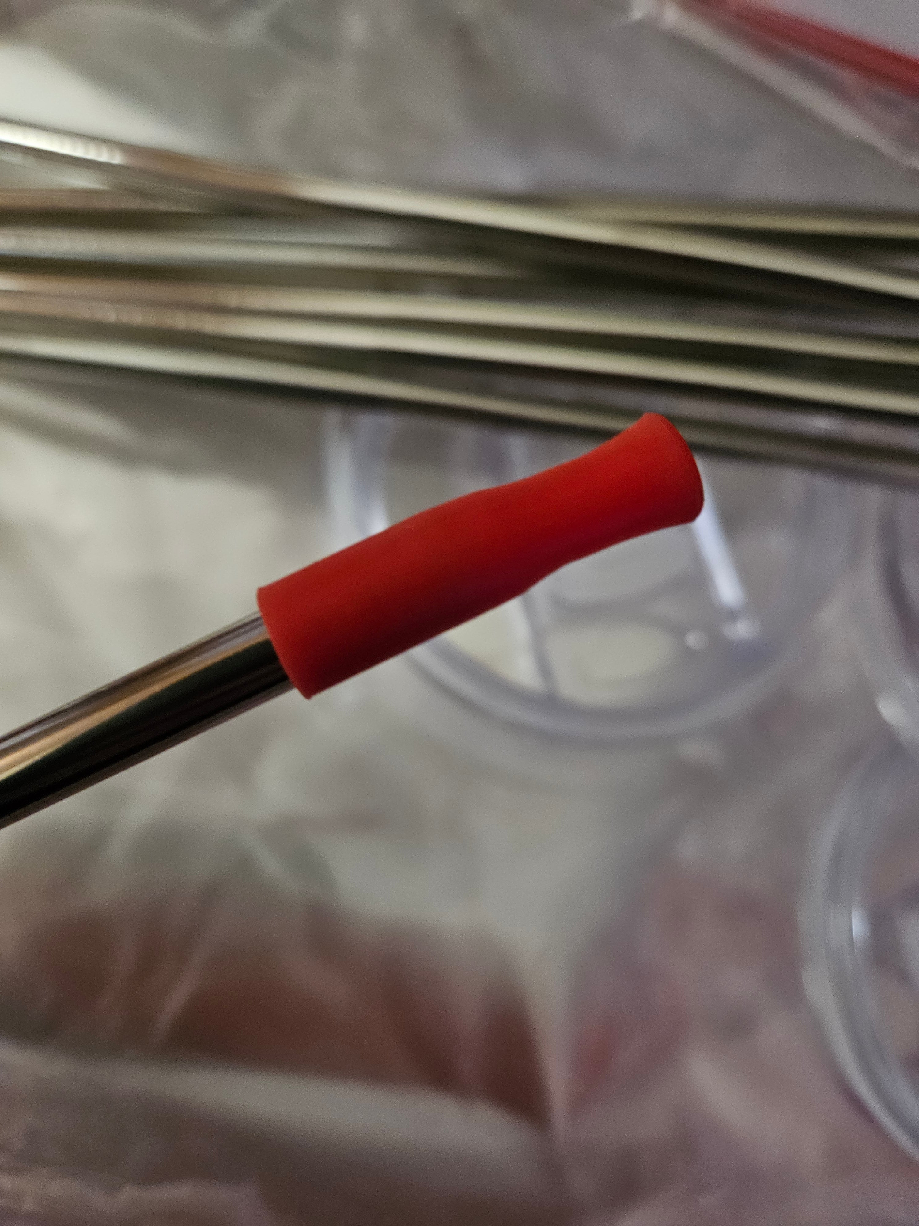 Red Steel Straw Topper (Set of 5)