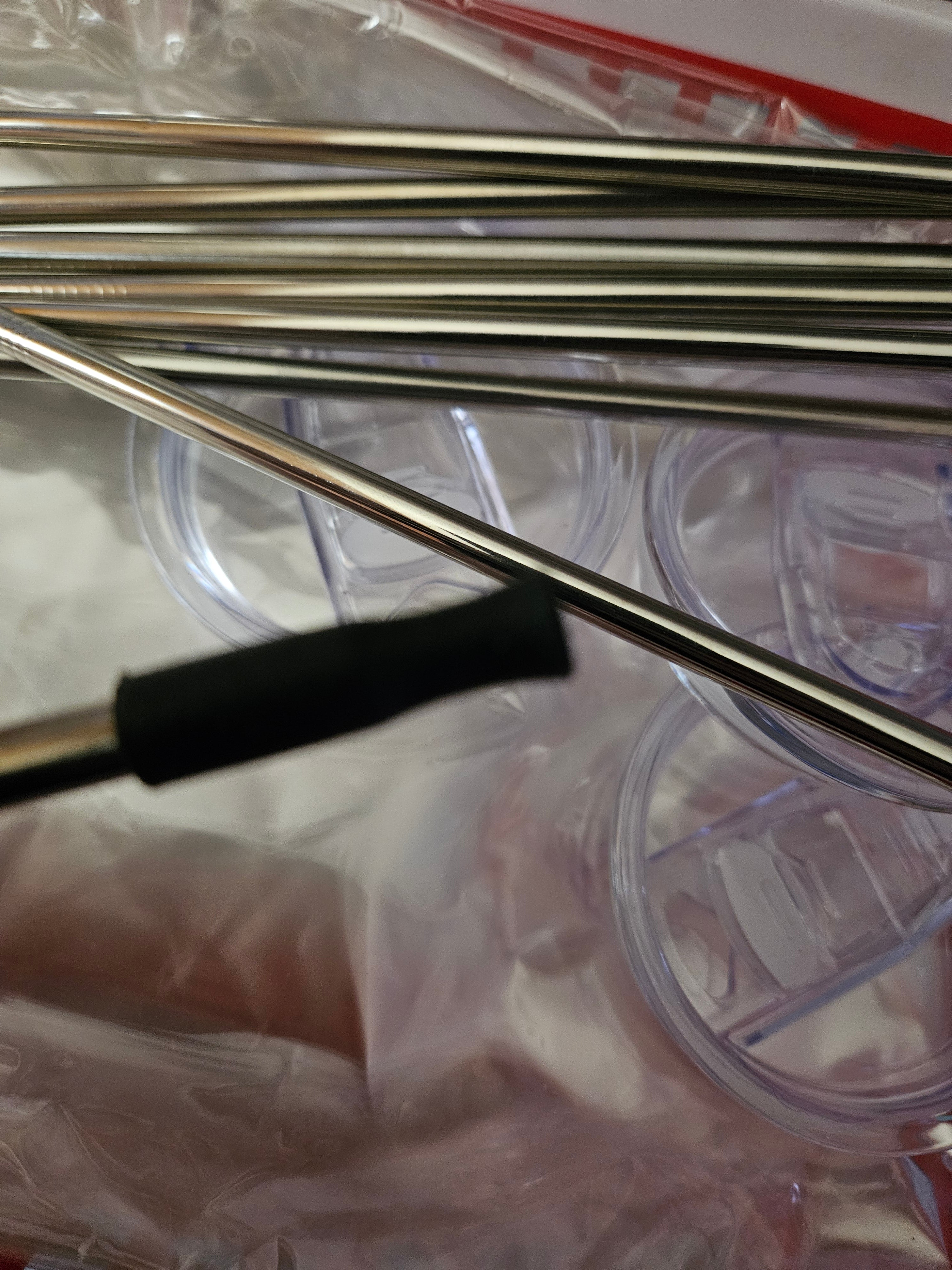 Black Steel Straw Cap (Set of 5)