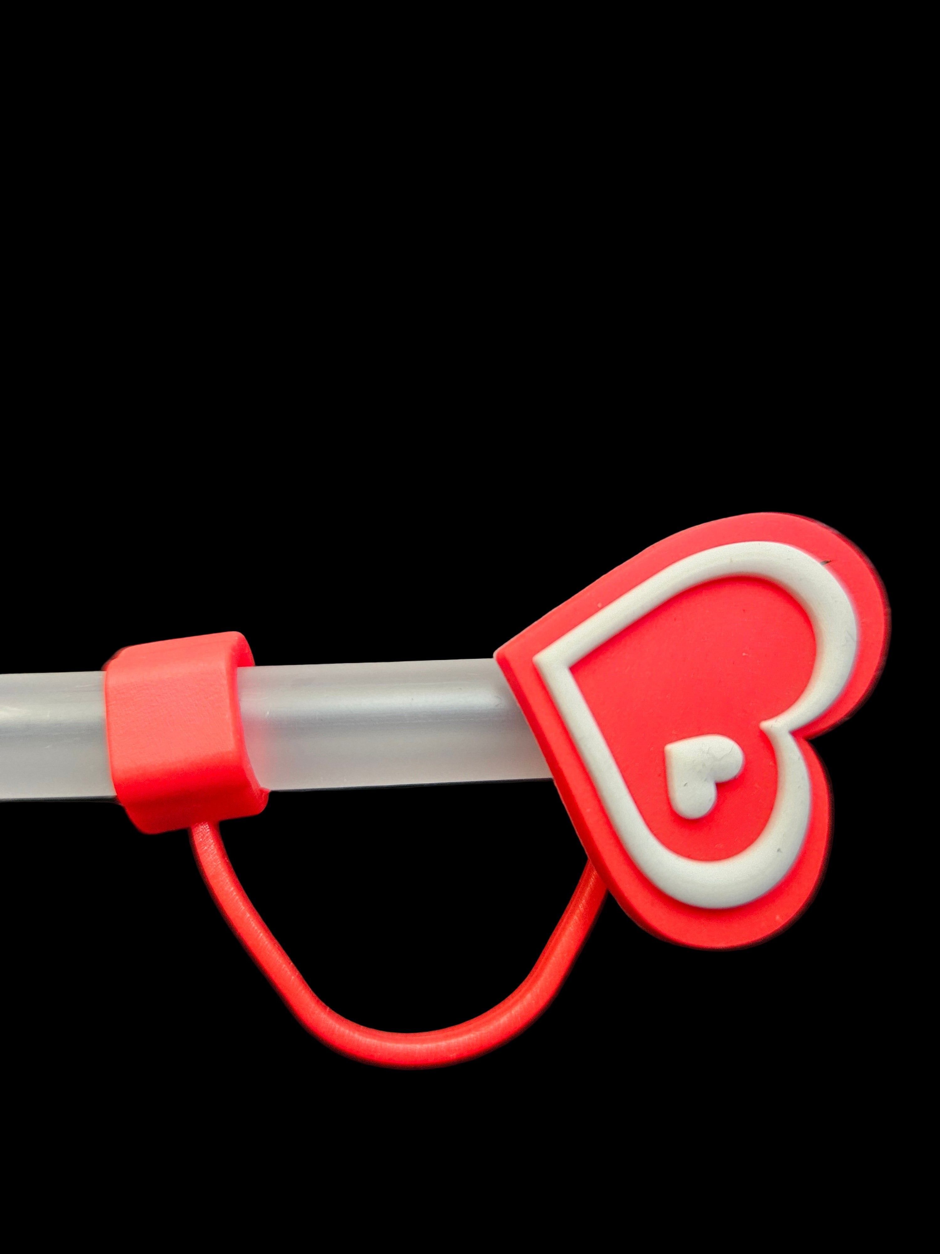 Red Heart Straw Topper