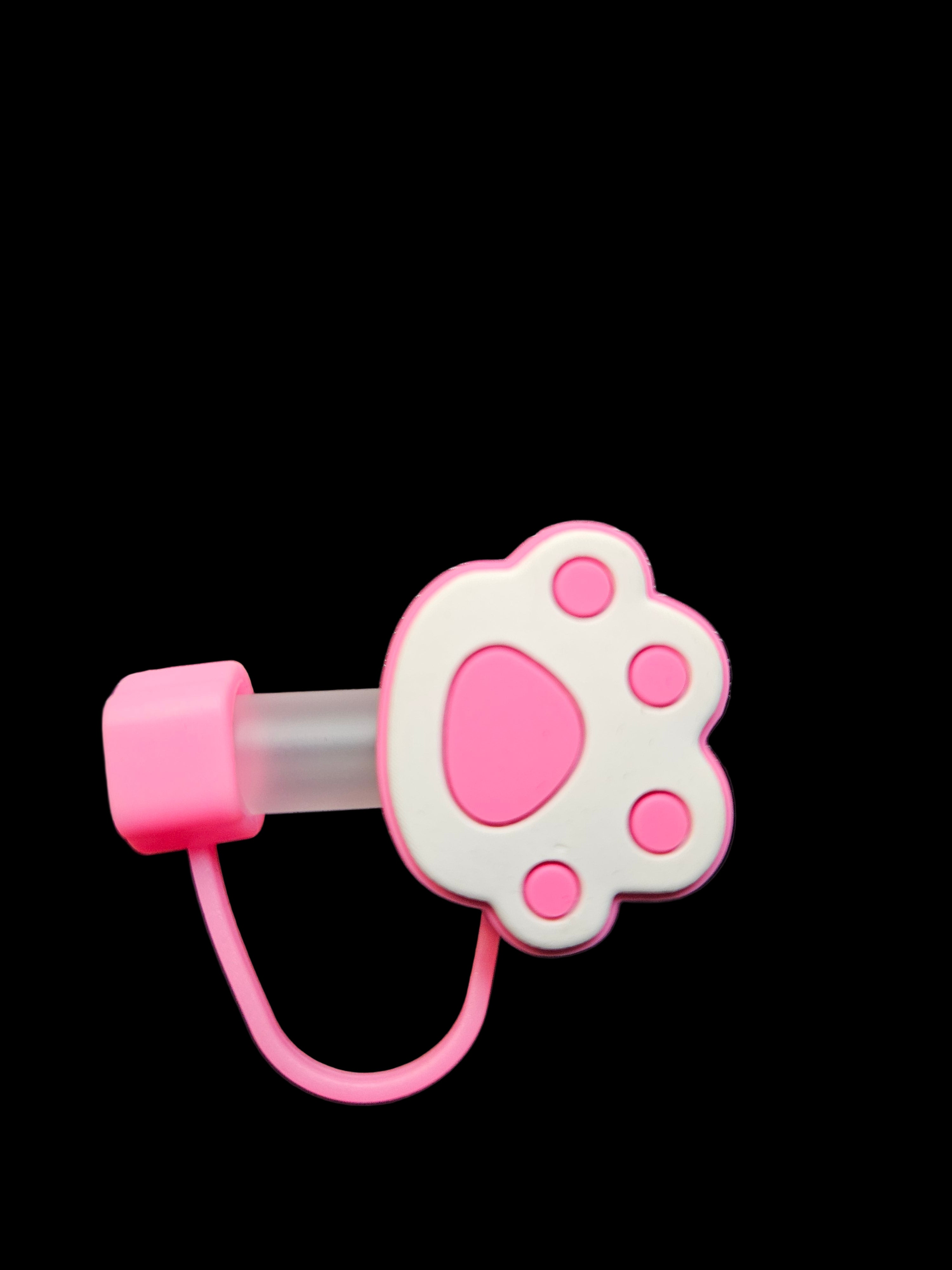 Pink Paw Straw Topper