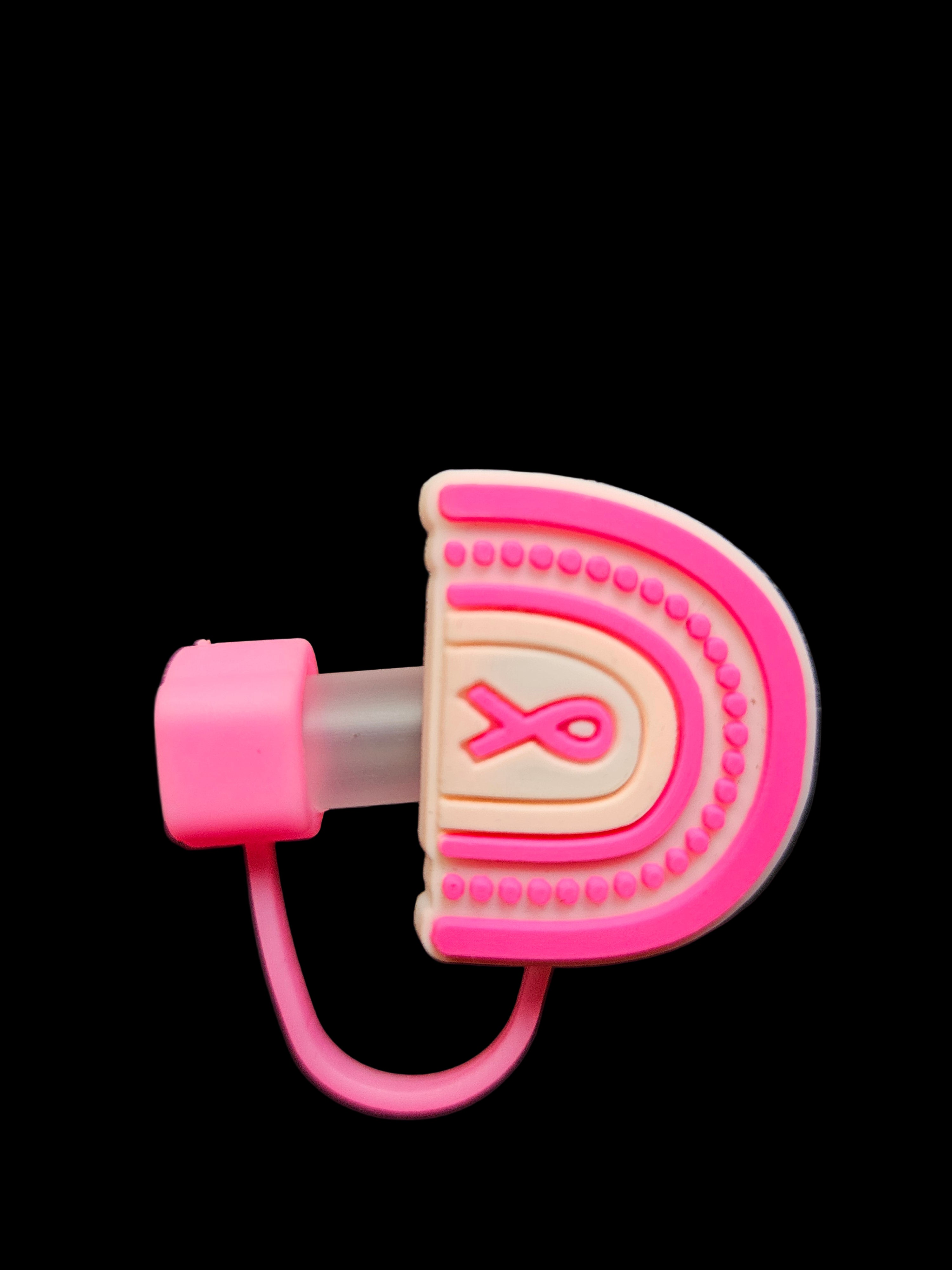 Pink Ribbon Straw Topper