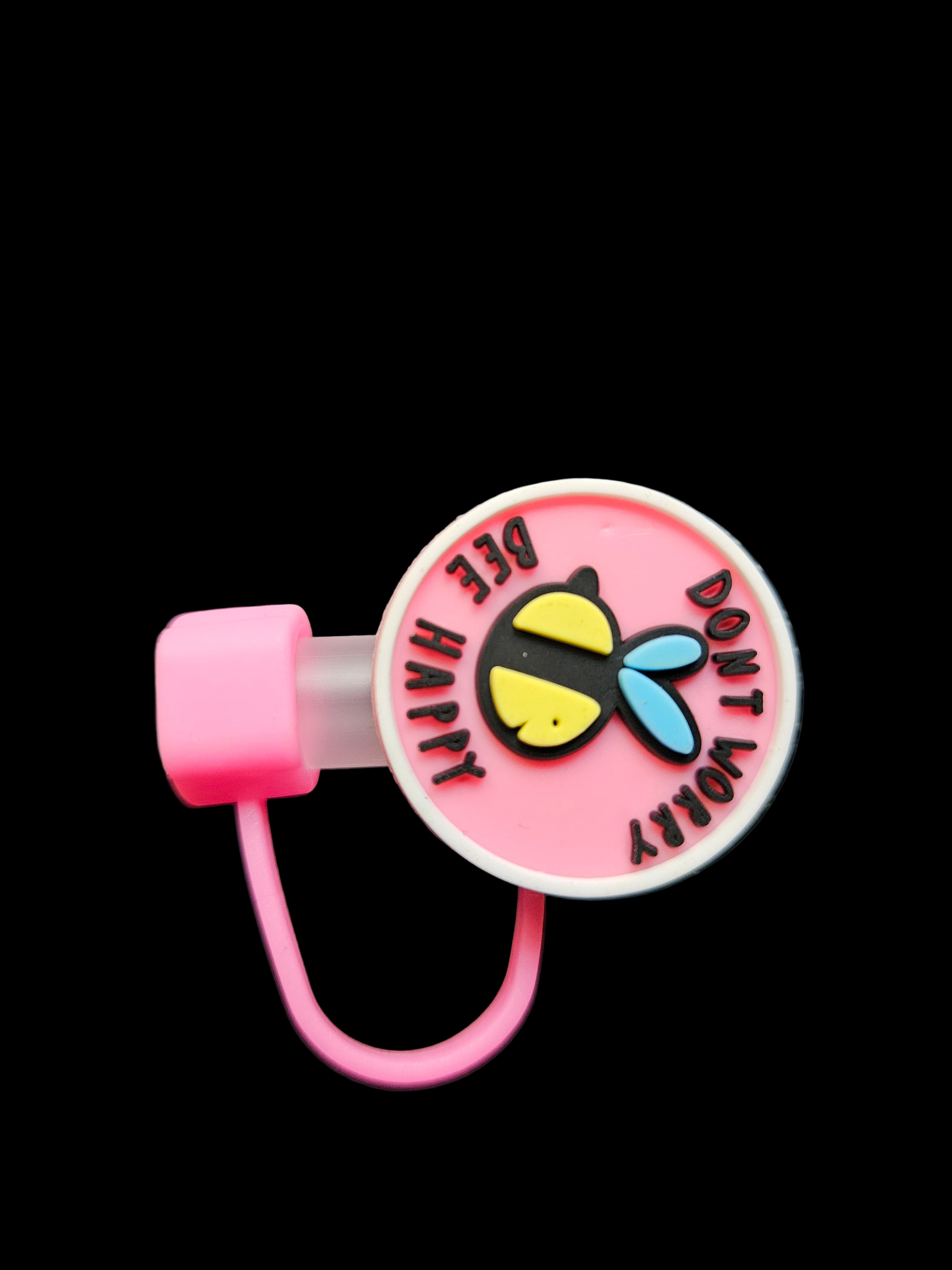 "BEE HAPPY" Straw Topper