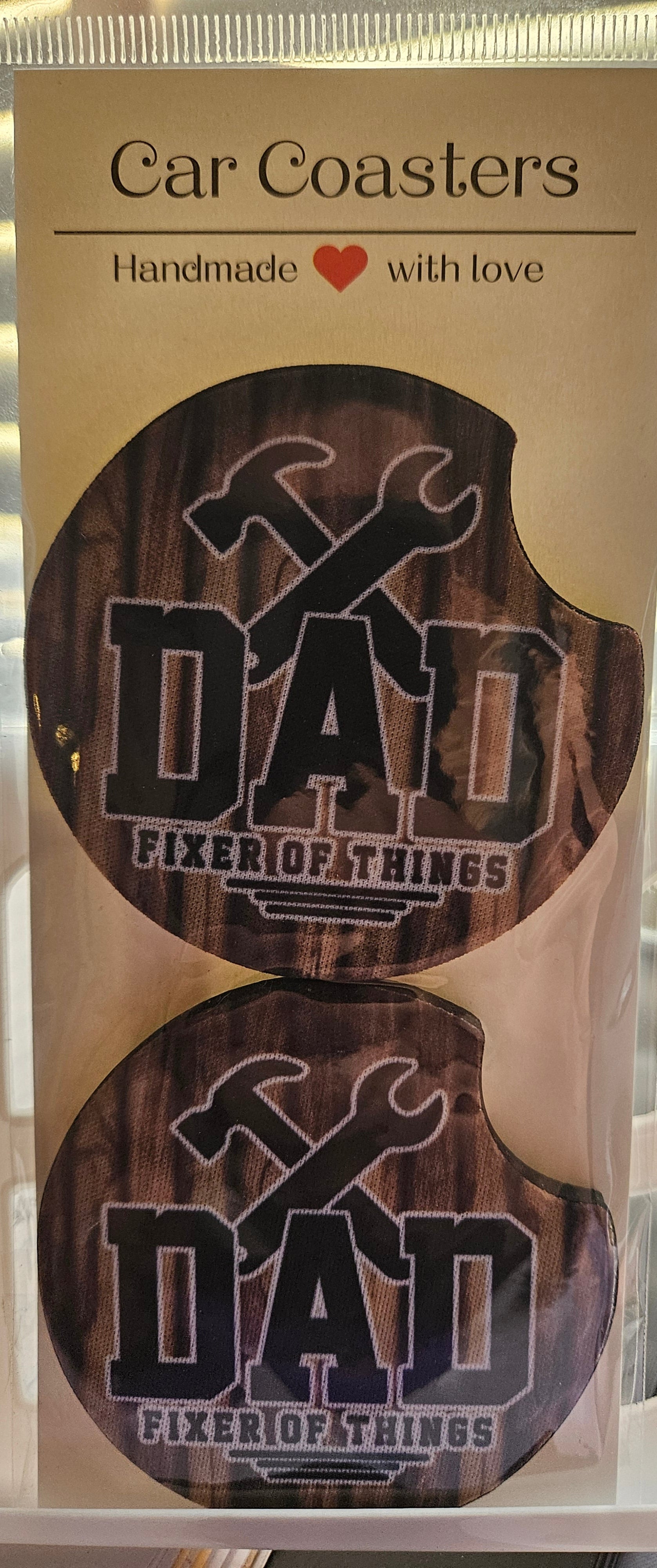"Dad fixer of things" Dad Car Coaster Set