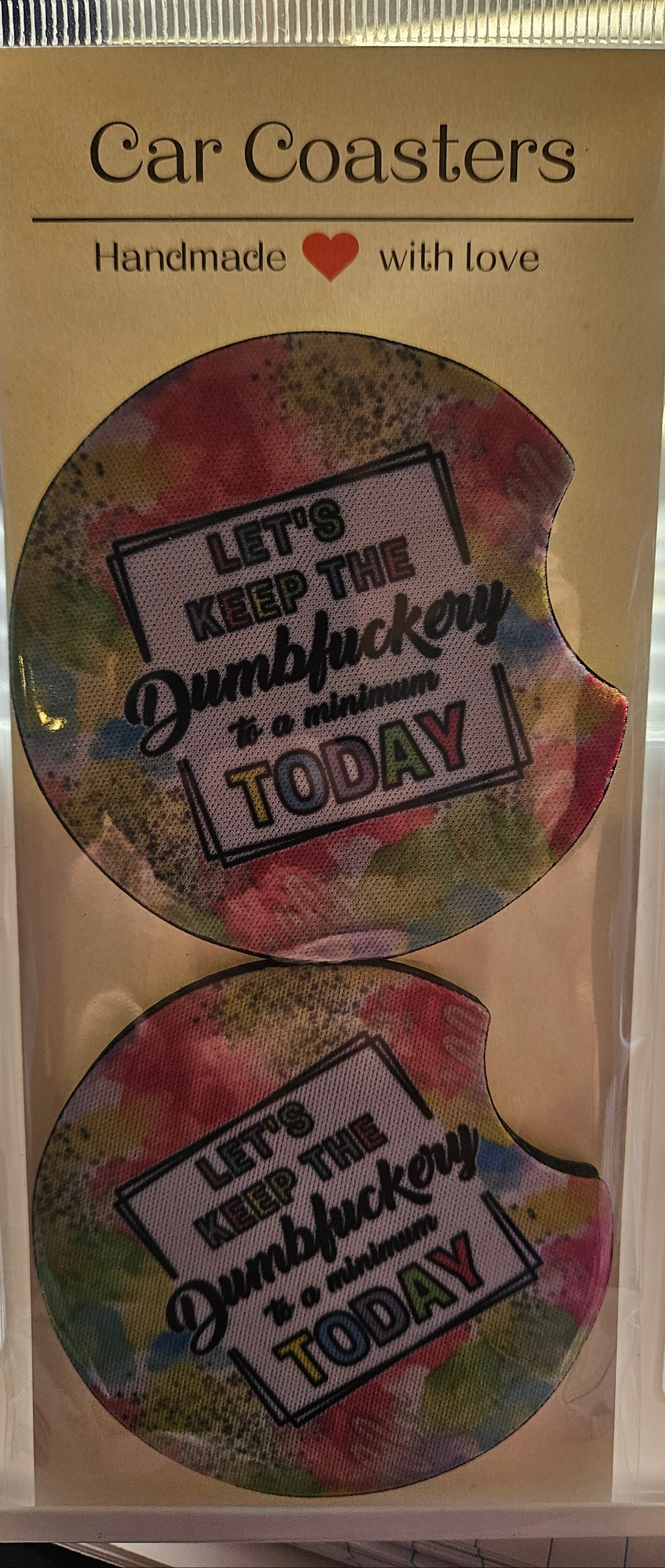 "Let's keep it" Car Coaster Set