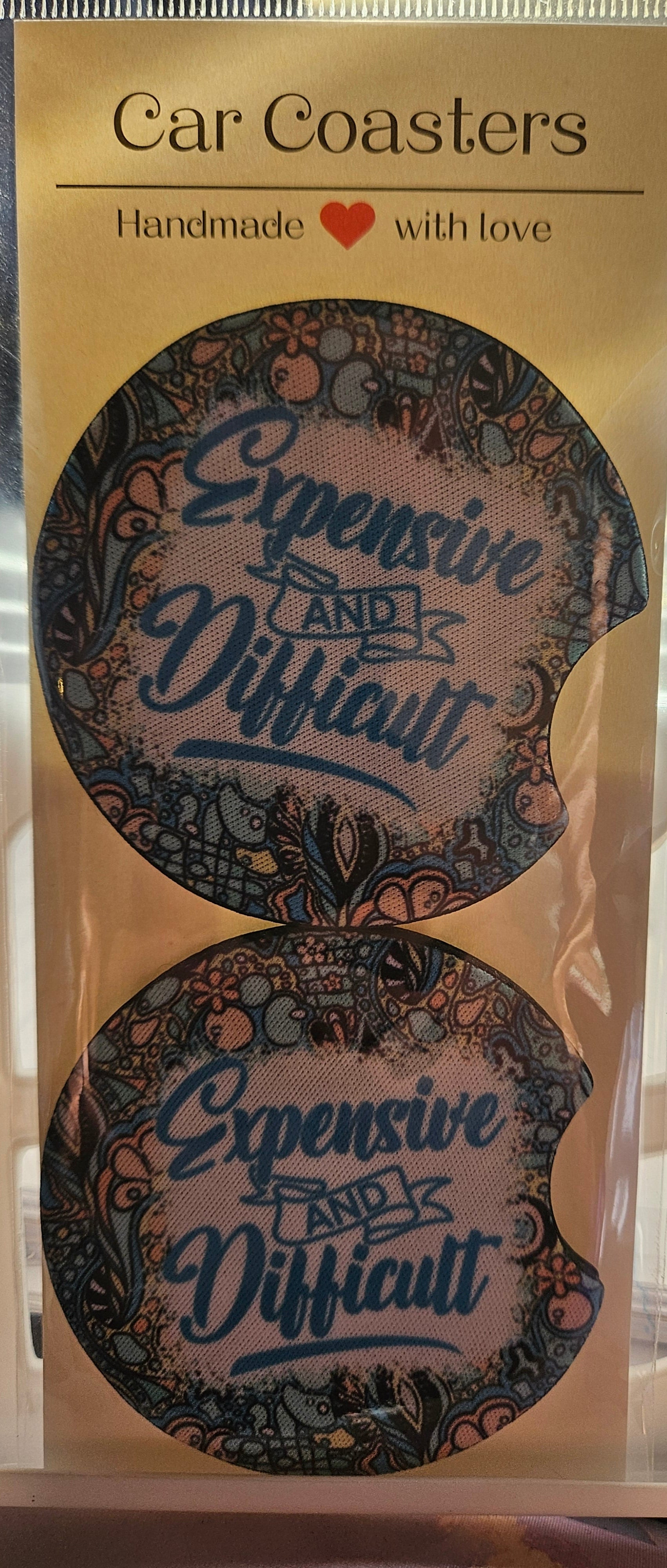 "Expensive & Difficult" Car Coaster Set