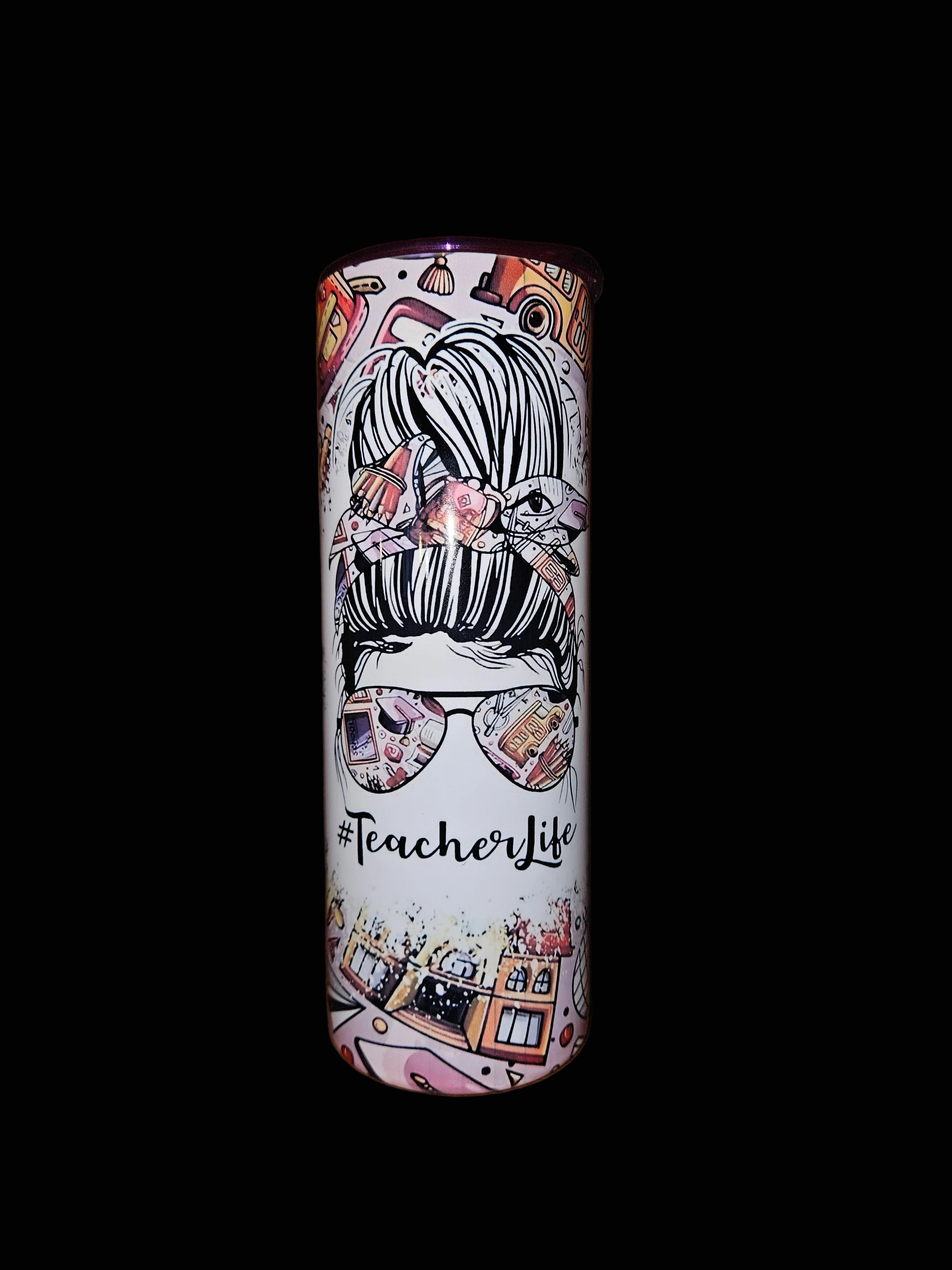 Purple #teacherlife 20oz Stainless Steel