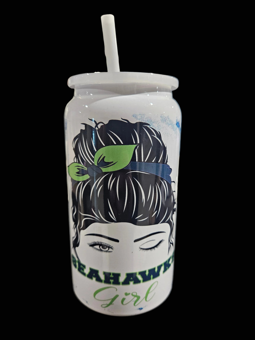 Seahawks Girl 16oz Can Stainless Steel