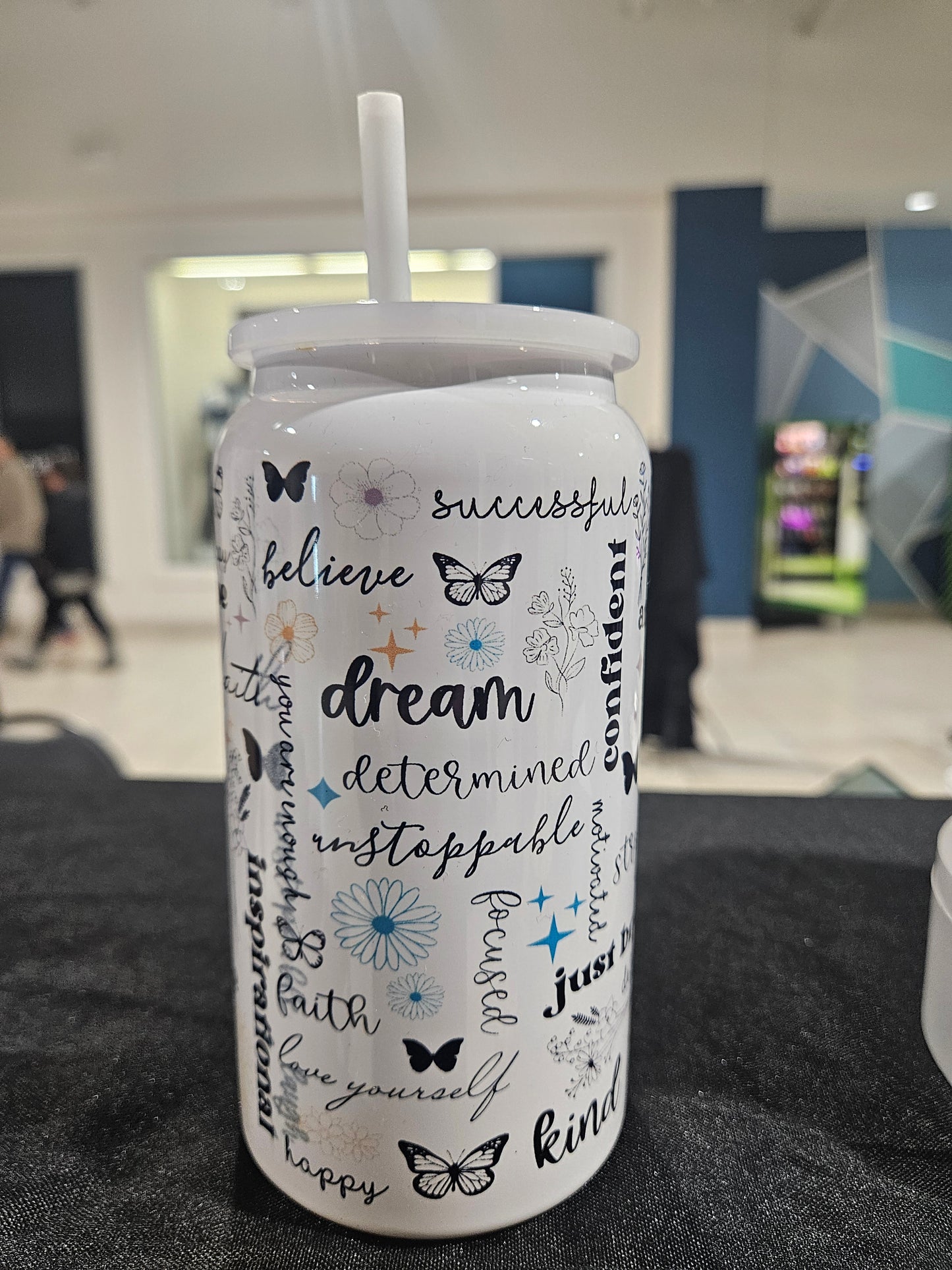 Motivational Words 16oz Can Stainless Steel