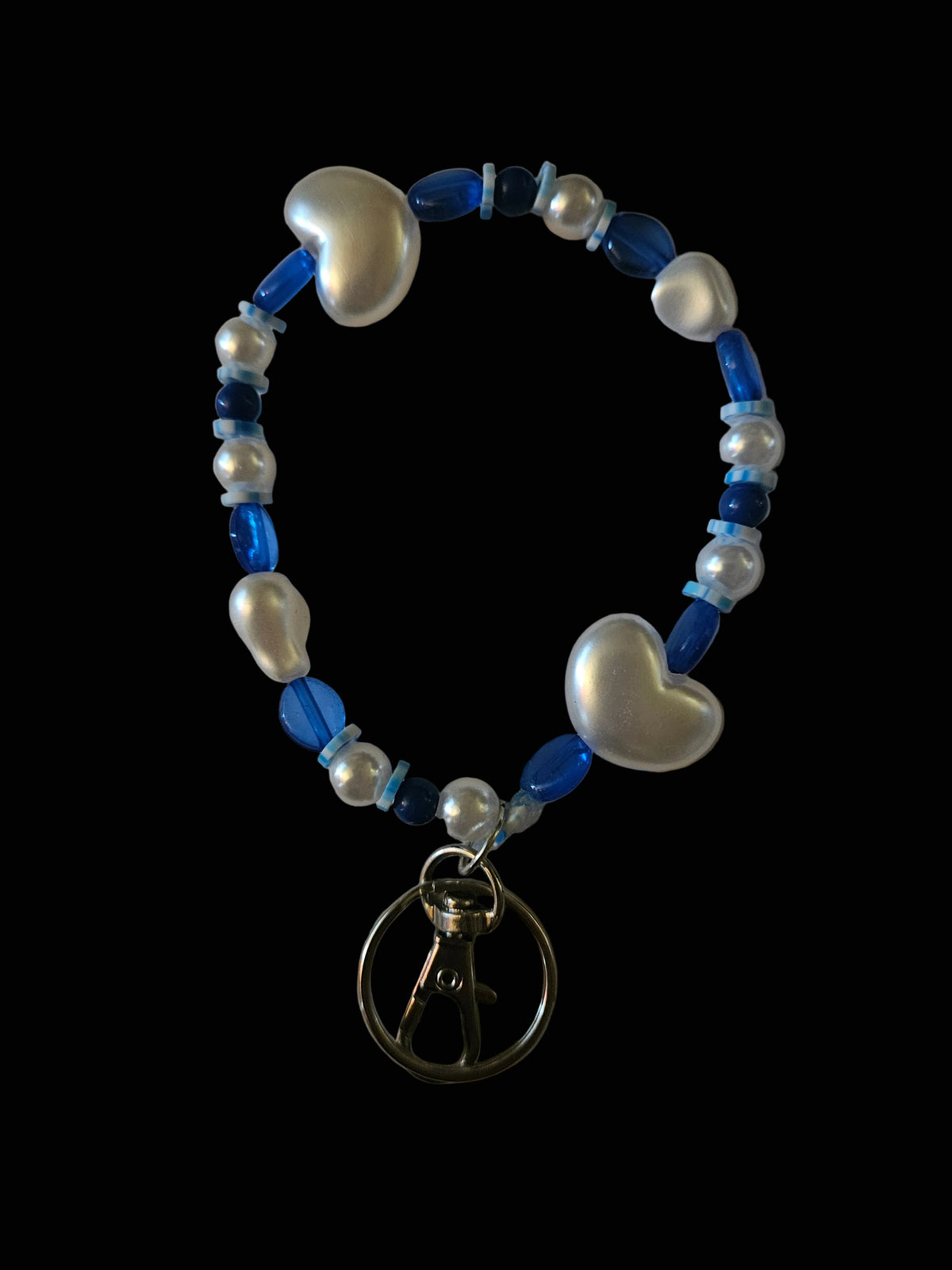 Pearls & Blue Wristlet