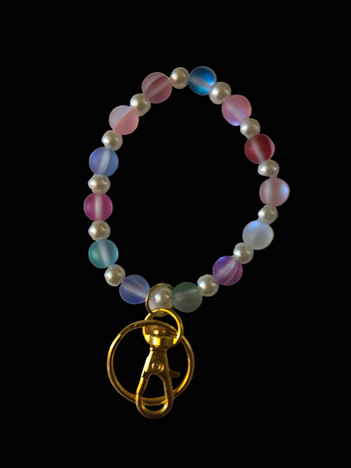 Gold Beaded Wristlet Keychain