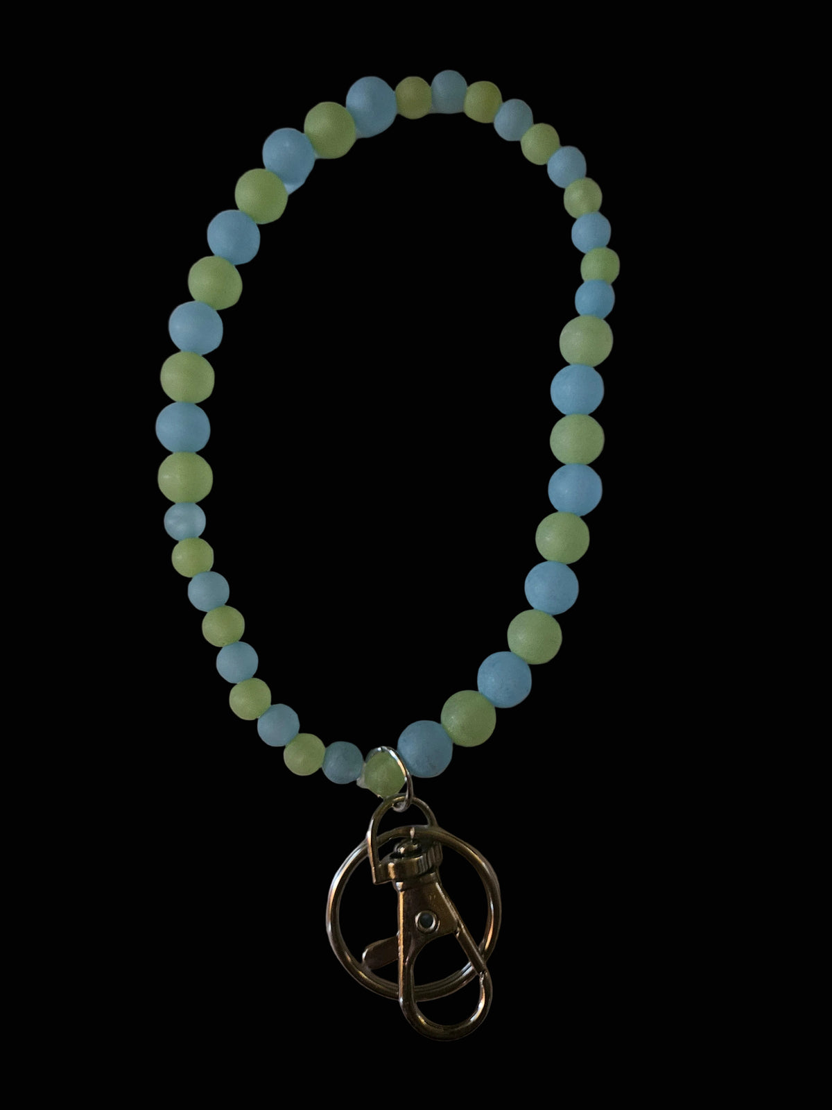 Blue and Green Moon Bead Wristlet
