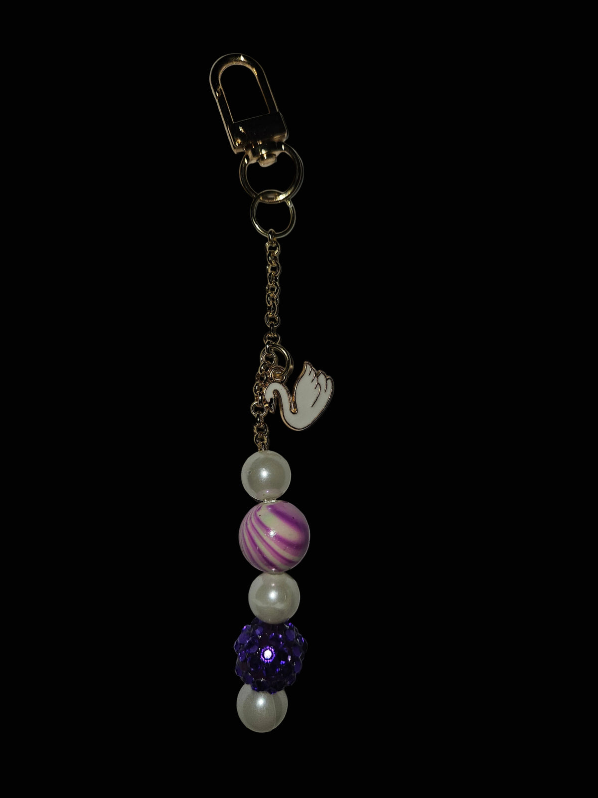 Purple Swan Clasp Charm