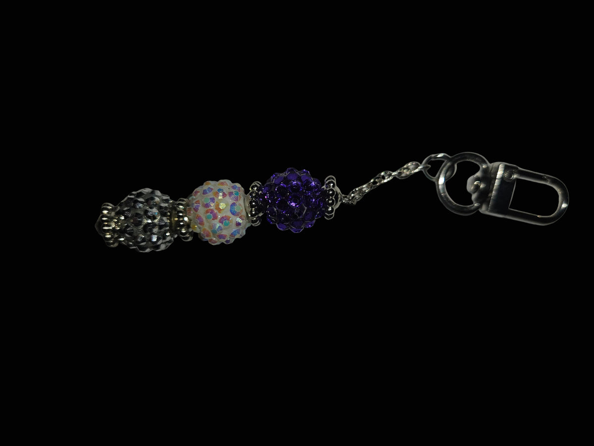 Purple & Silver Clasp Charm